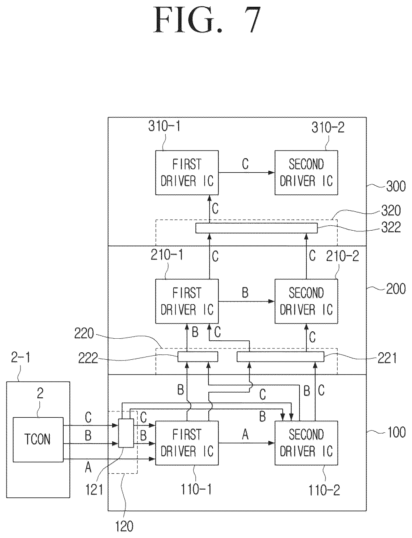 Patent US12307999 Figure 7 – Display apparatus comprising a plurality of driver IC, modular display apparatus and control method thereof