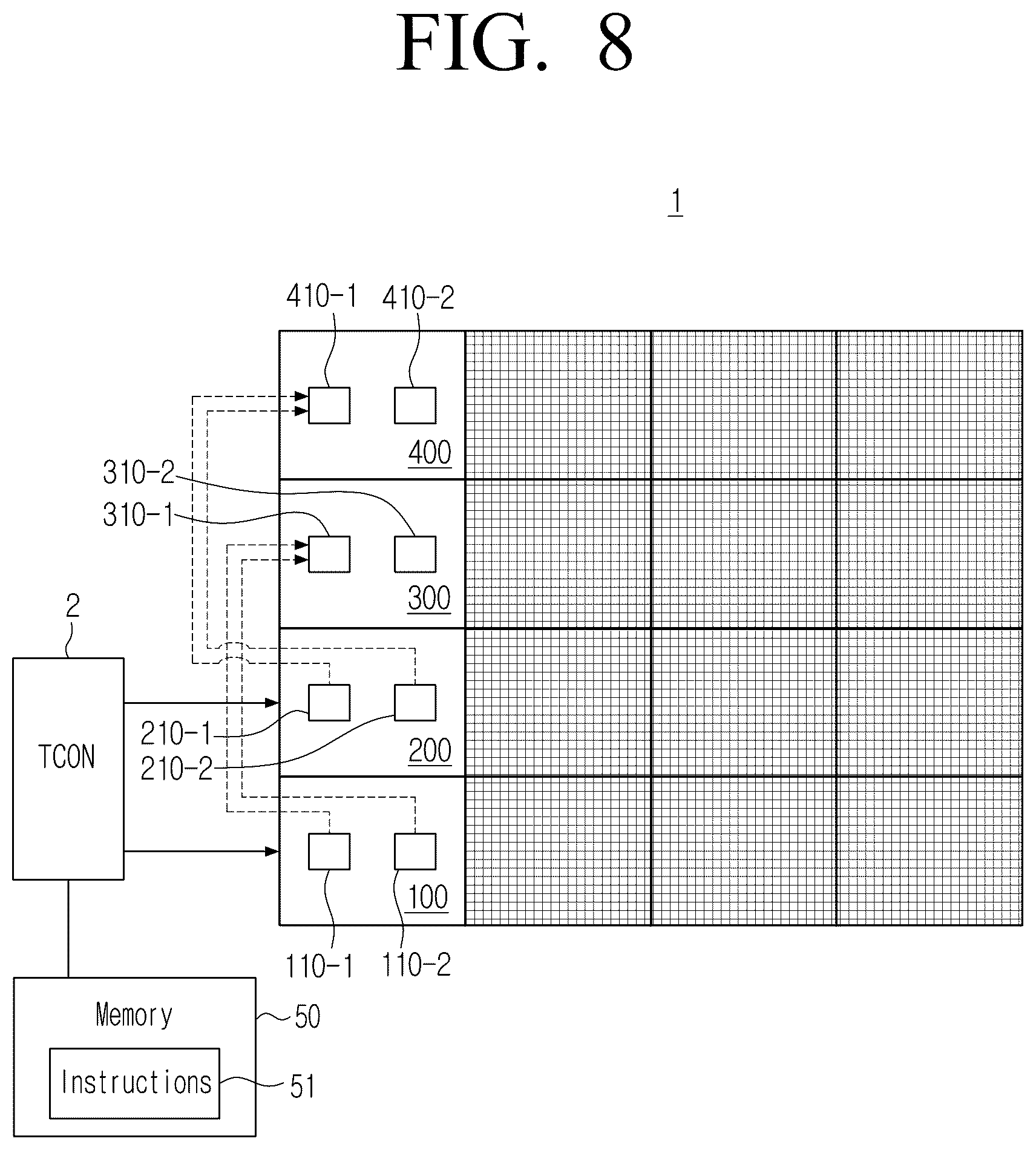 Patent US12307999 Figure 8 – Display apparatus comprising a plurality of driver IC, modular display apparatus and control method thereof