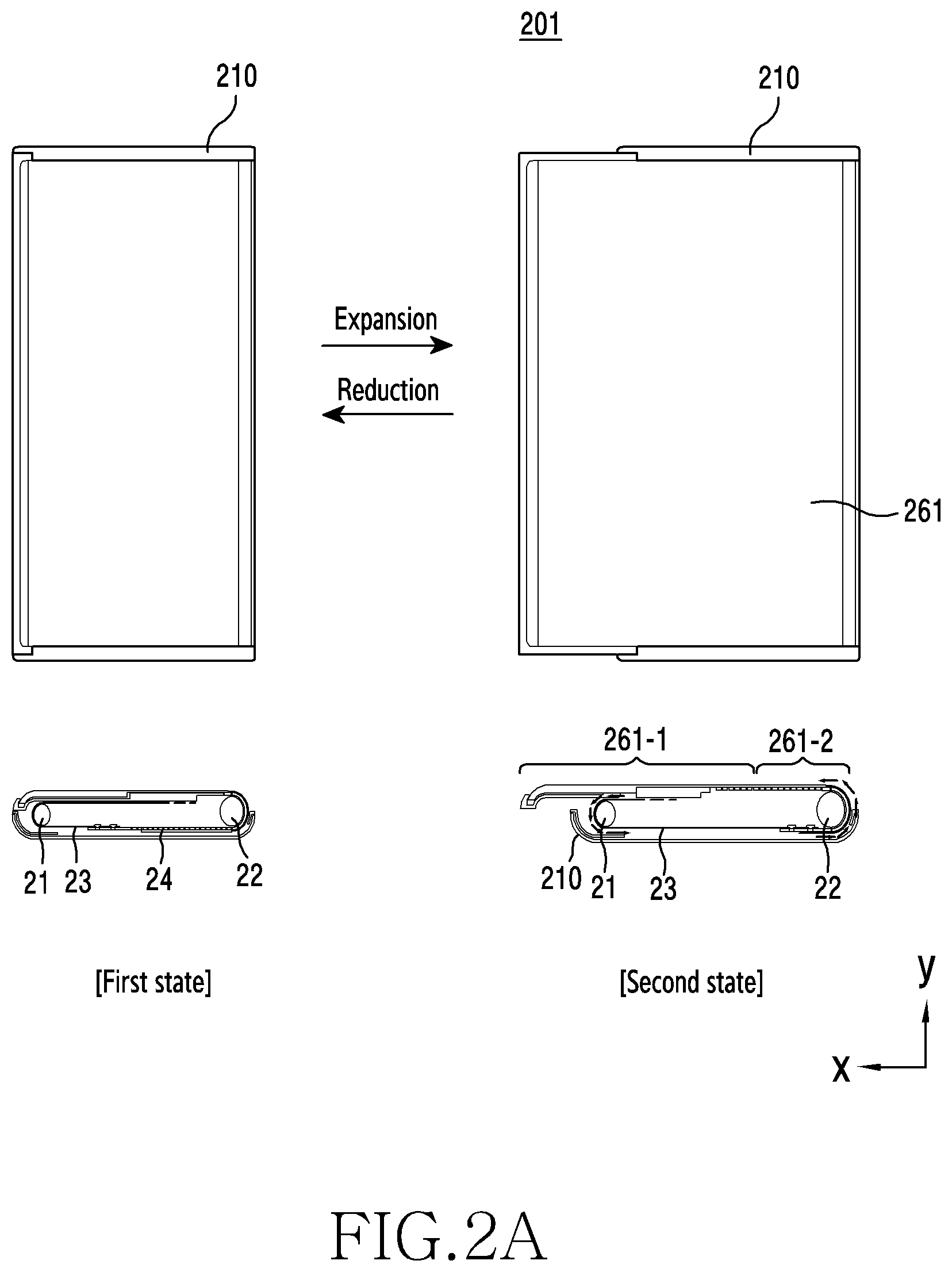 Patent US12308001 Figure 2 – Electronic device capable of expanding display region and method for controlling screen thereof