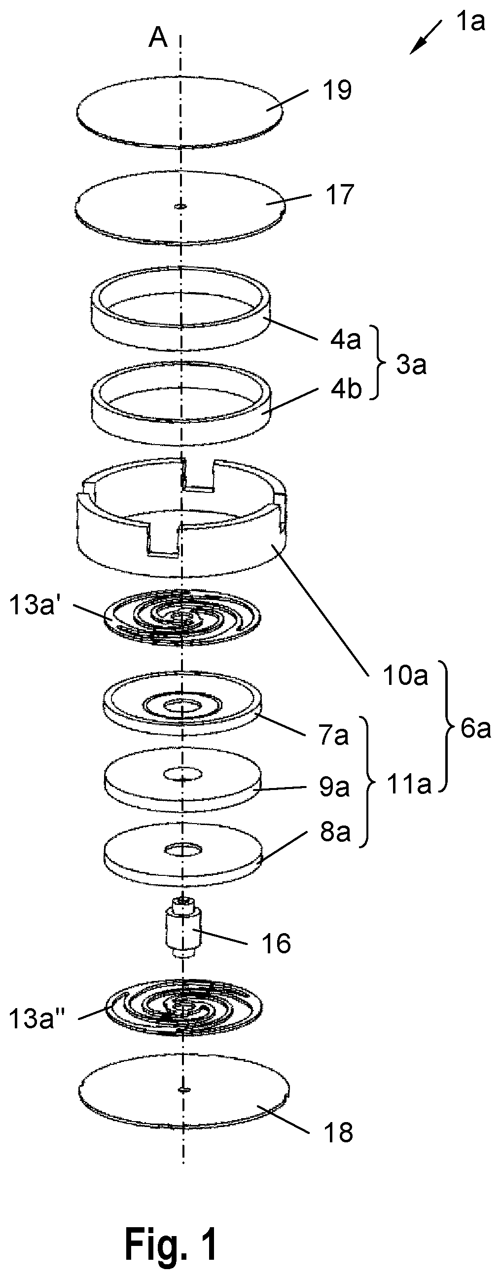 Patent US12308013 Figure 1 – Electromagnetic actuator for a display with improved spring arrangement and output device with said actuator
