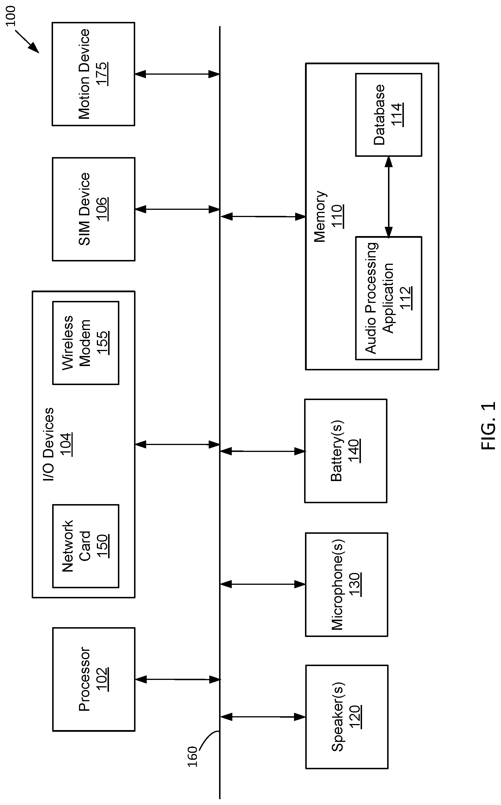 Patent US12308024 Figure 1 – Portable audio device with voice capabilities