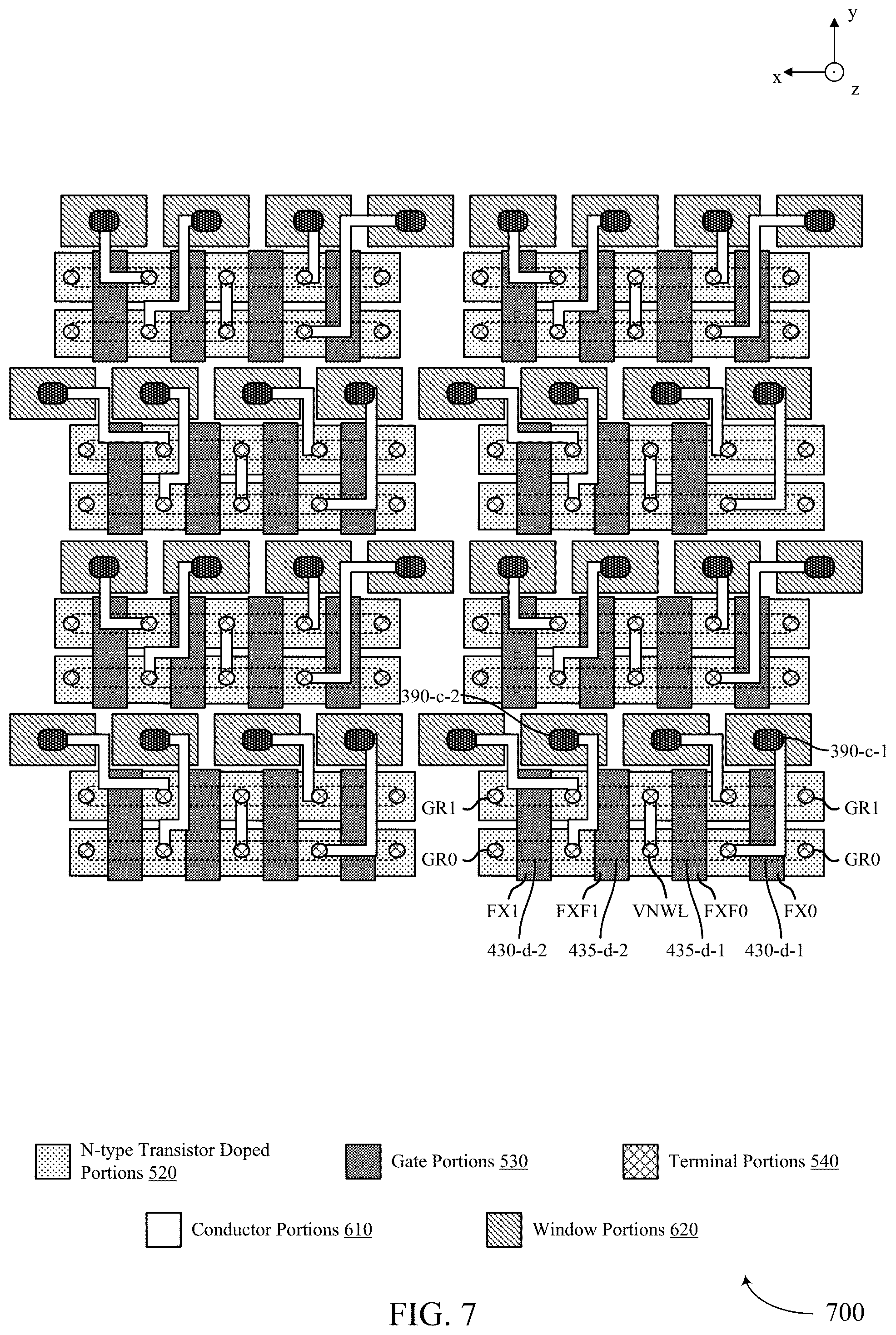Patent US12308070 Figure 7 – Word line drivers for multiple-die memory devices