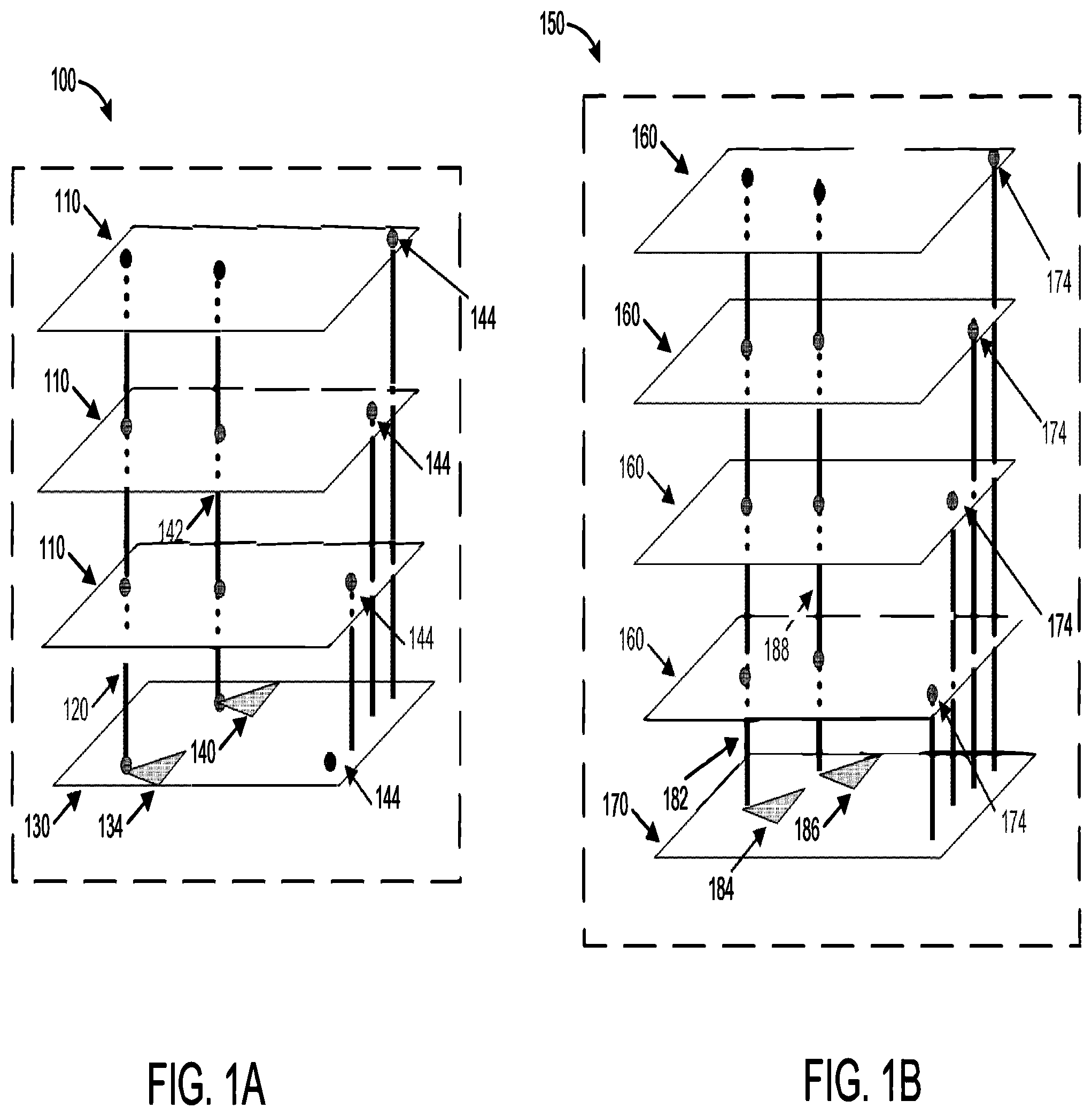 Patent US12308087 Figure 1 – Memory package having stacked array dies and reduced driver load