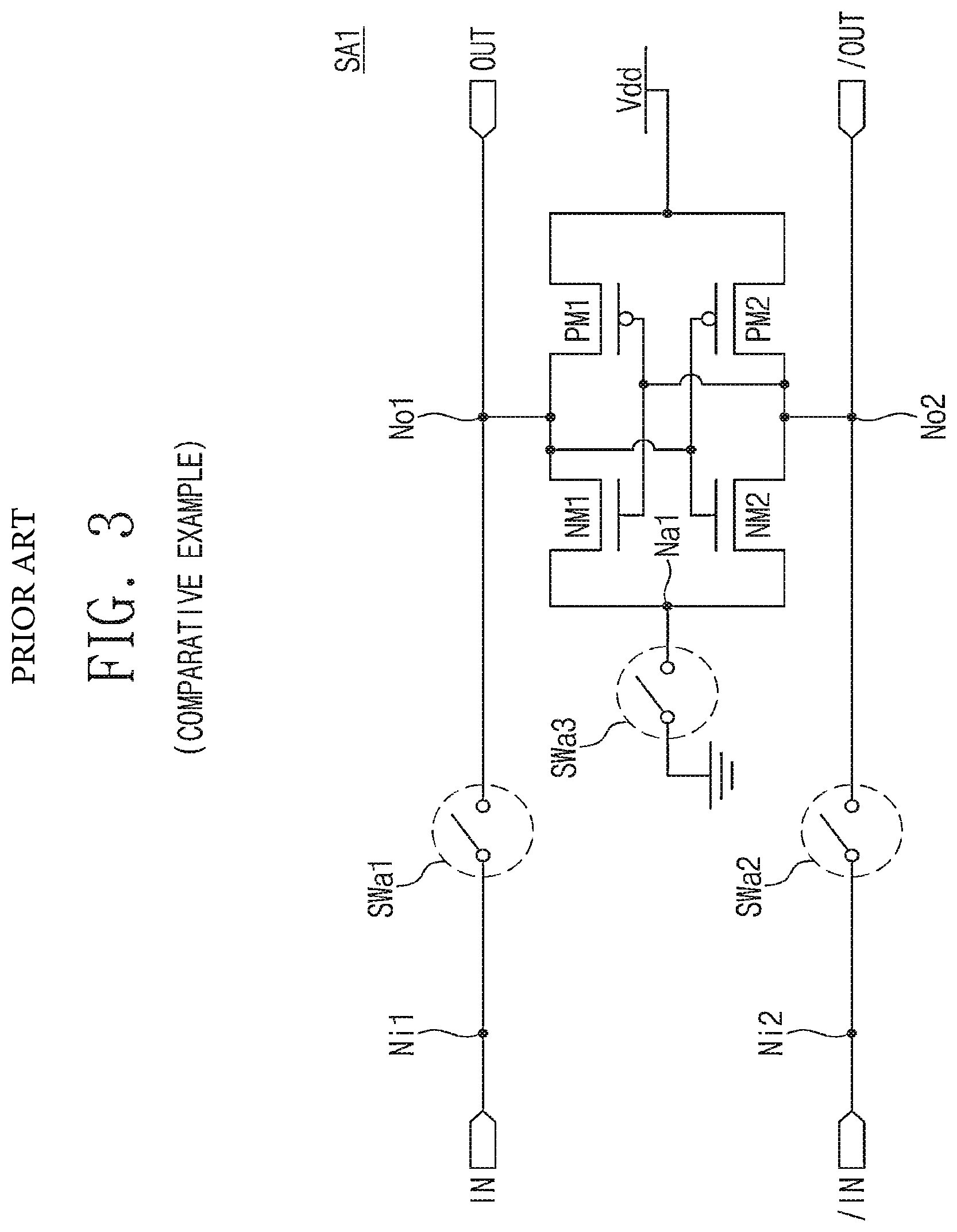Patent US12308088 Figure 3 – Sense amplifier including pre-amplifying circuit and memory device including the same