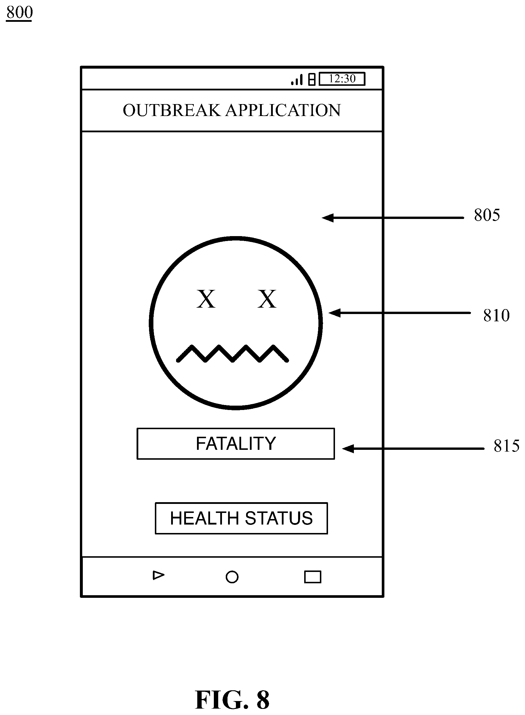 Patent US12308128 Figure 8 – Health data aggregation and outbreak modeling