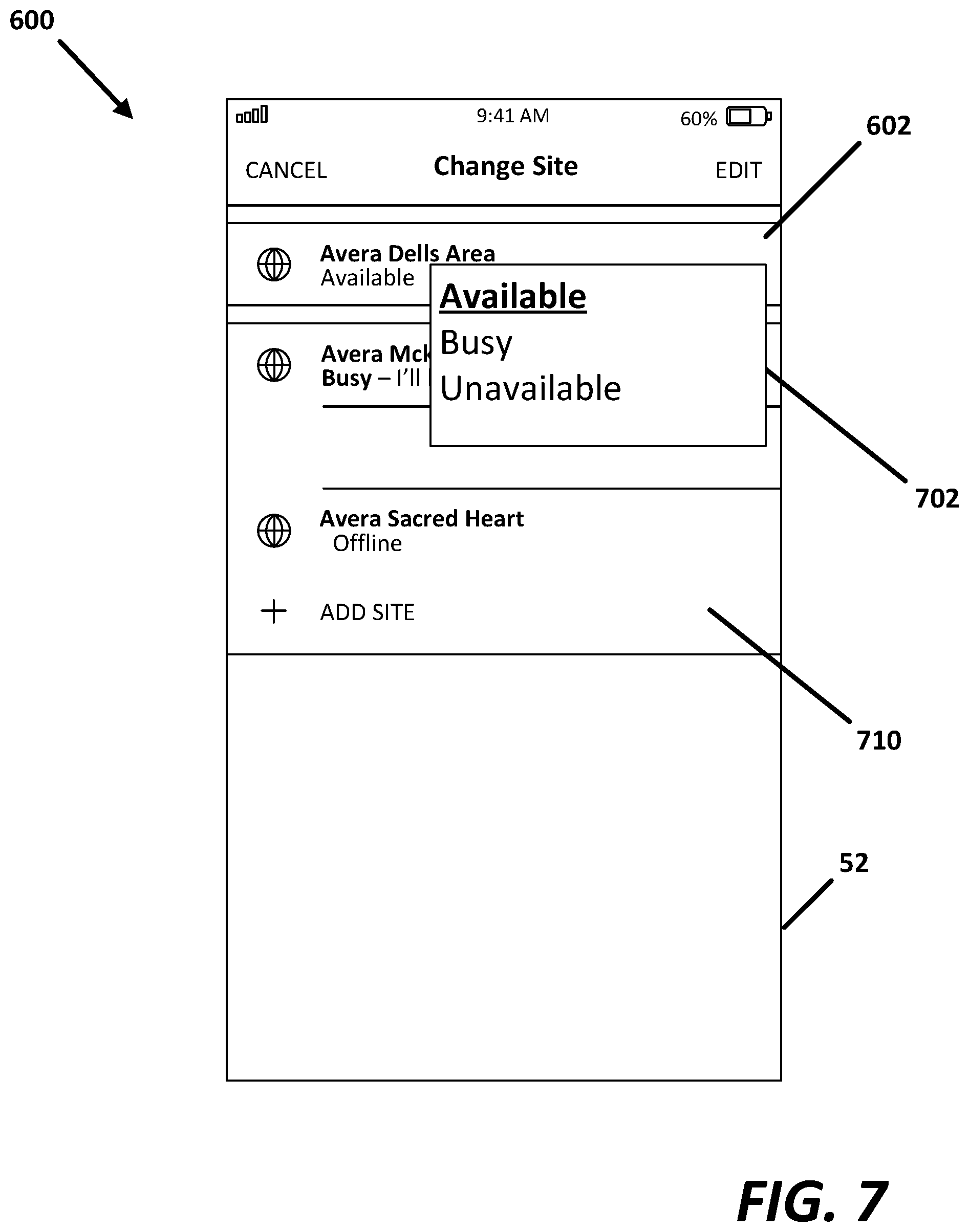 Patent US12308129 Figure 7 – Access to multiple caregiver information systems