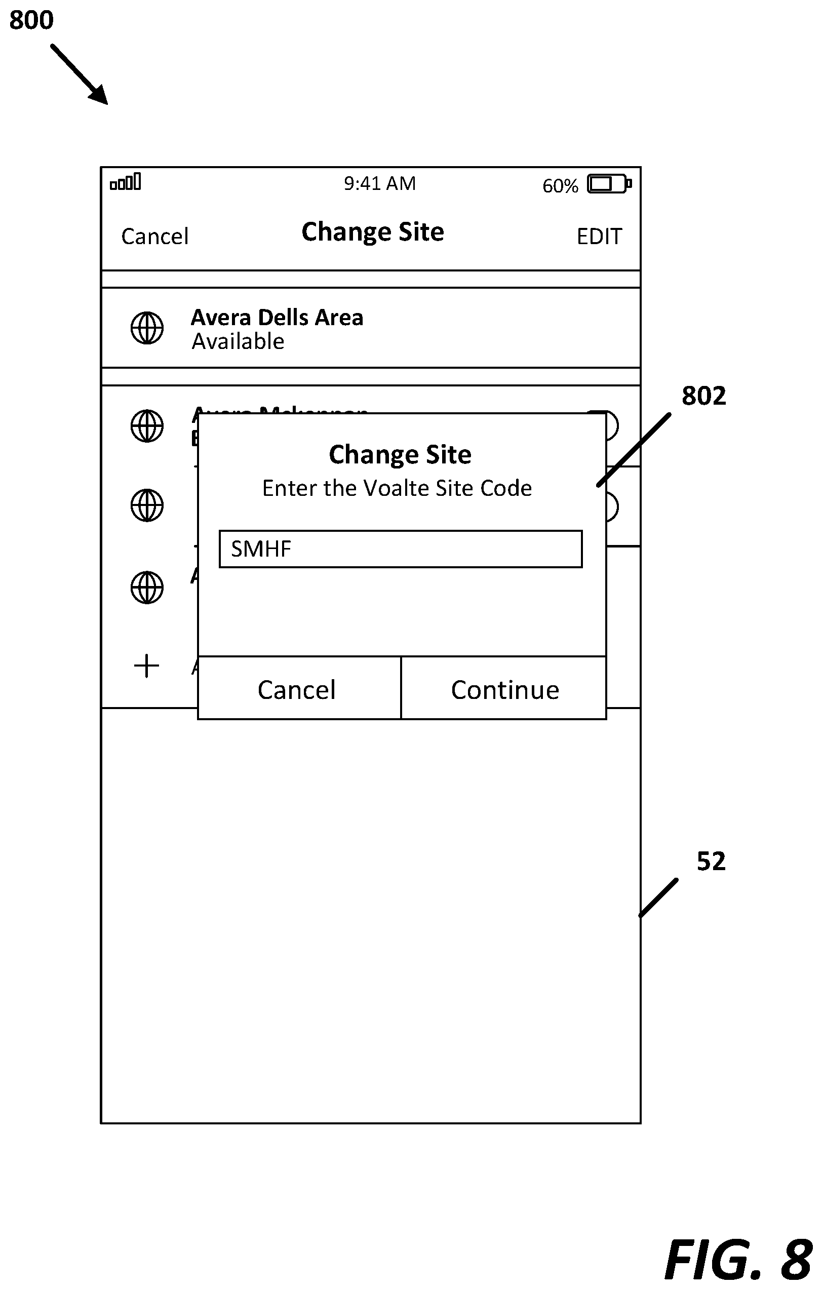 Patent US12308129 Figure 8 – Access to multiple caregiver information systems