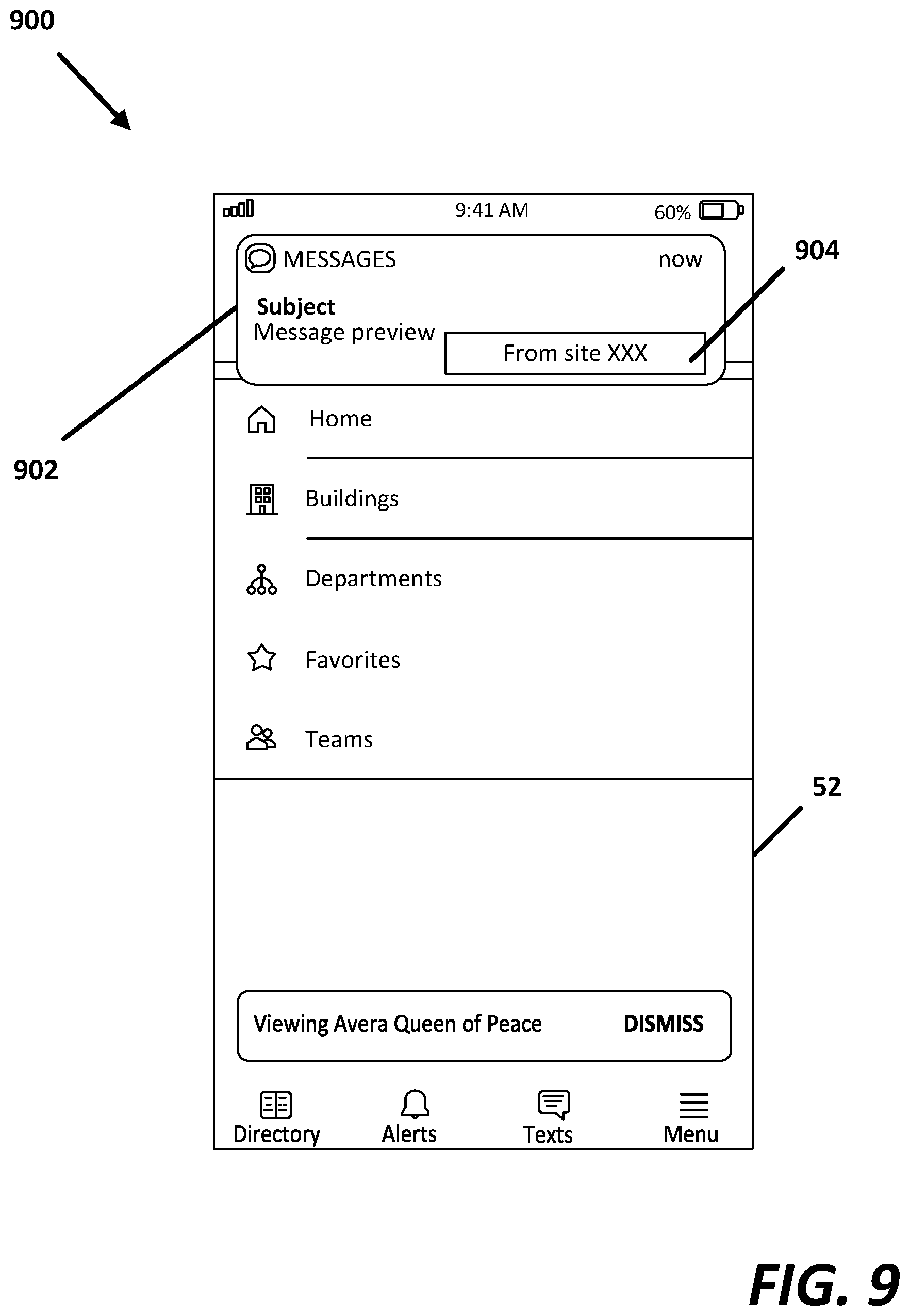 Patent US12308129 Figure 9 – Access to multiple caregiver information systems