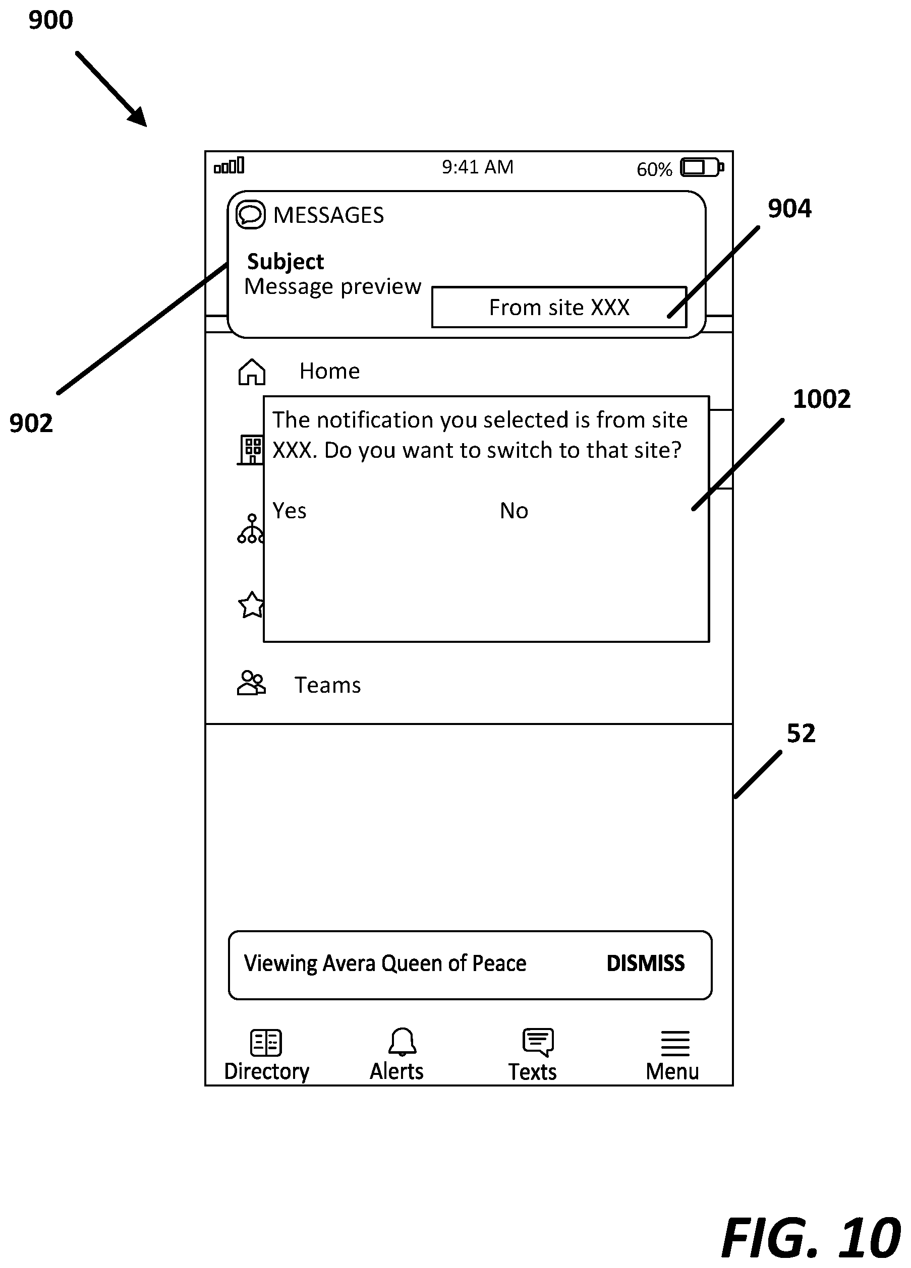 Patent US12308129 Figure 10 – Access to multiple caregiver information systems