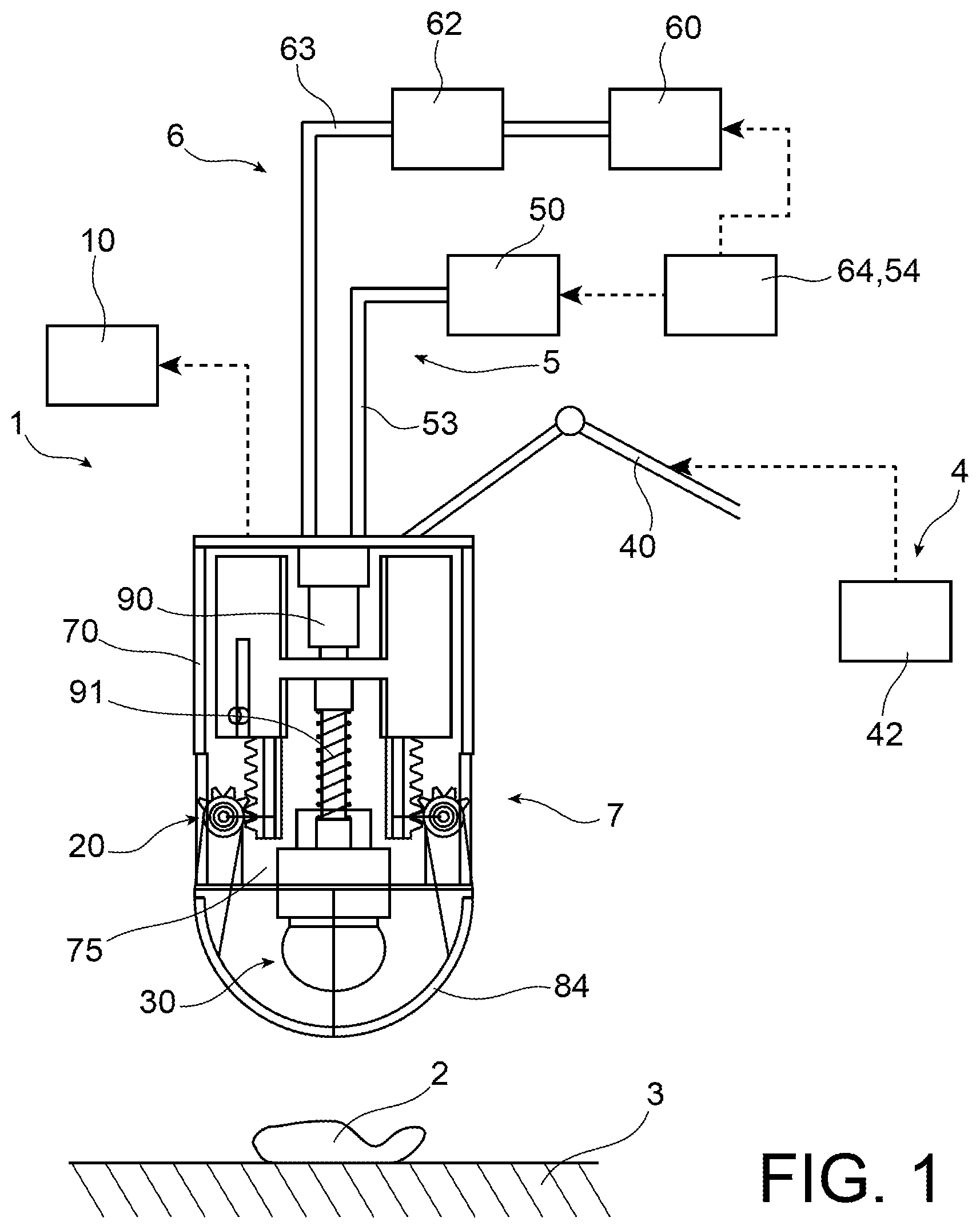 Patent US12308132 — Recovery tool for recovering a solid element, in particular a radioactive material, comprising a capture head and a cup — Figure 1