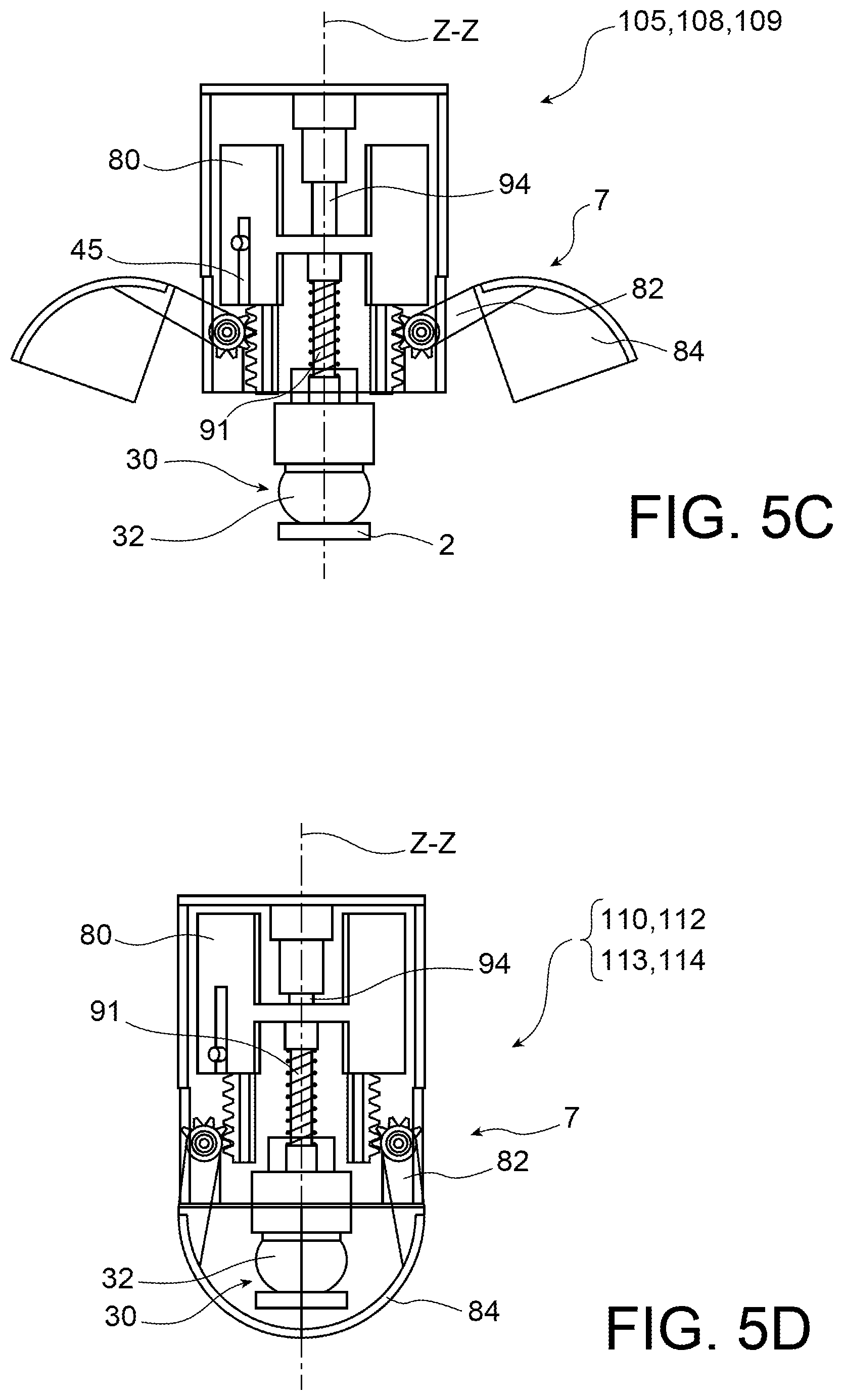 Patent US12308132 Figure 5 – Recovery tool for recovering a solid element, in particular a radioactive material, comprising a capture head and a cup
