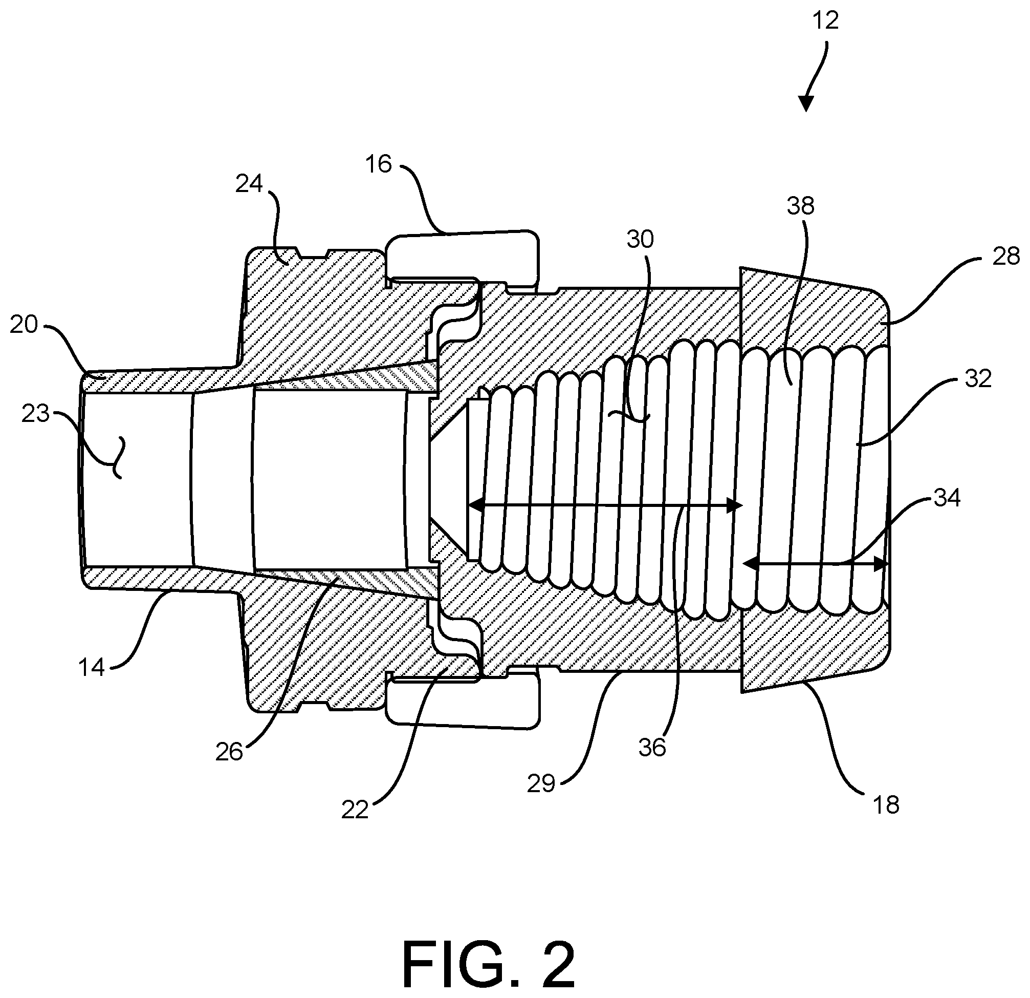 Patent US12308140 Figure 3 – Additively manufactured cable gland