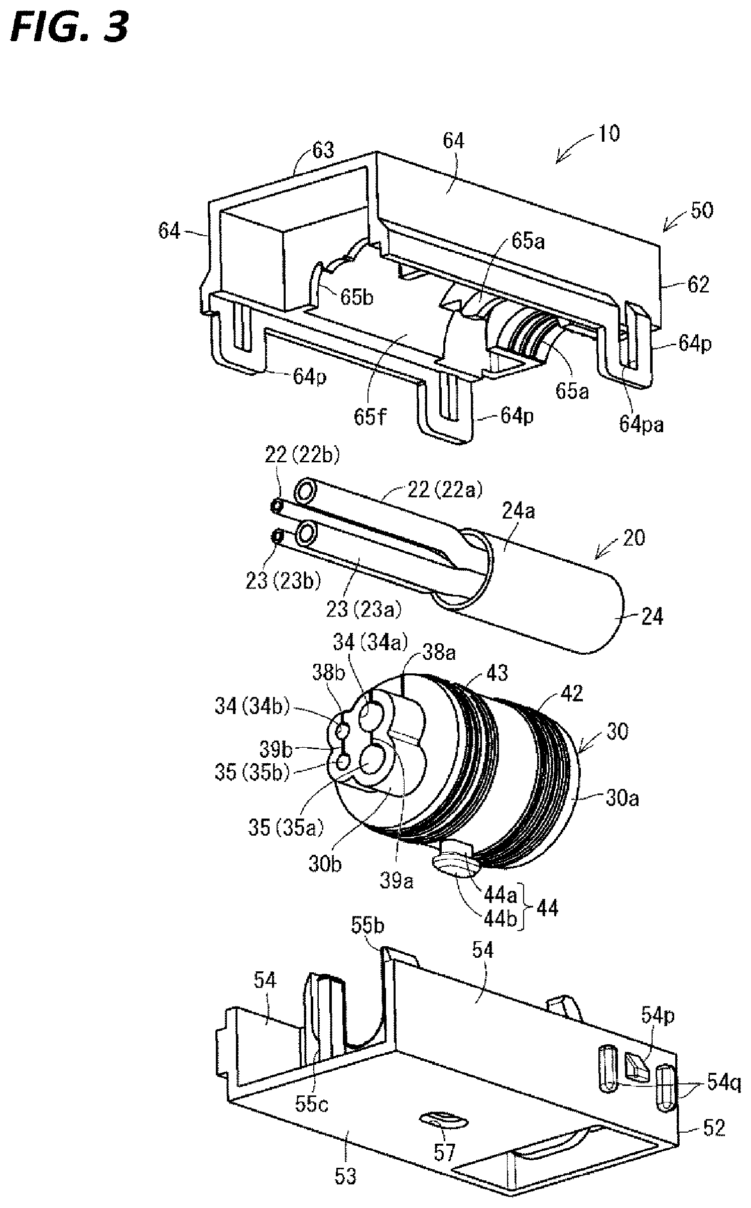 Patent US12308141 Figure 3 – Wiring module and elastic waterproofing member