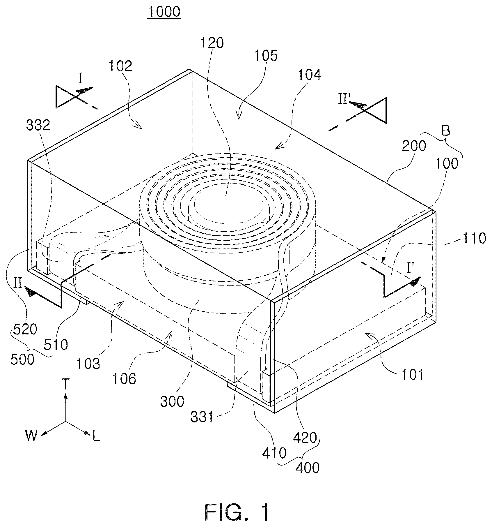 Patent US12308160 Figure 1 – Coil component