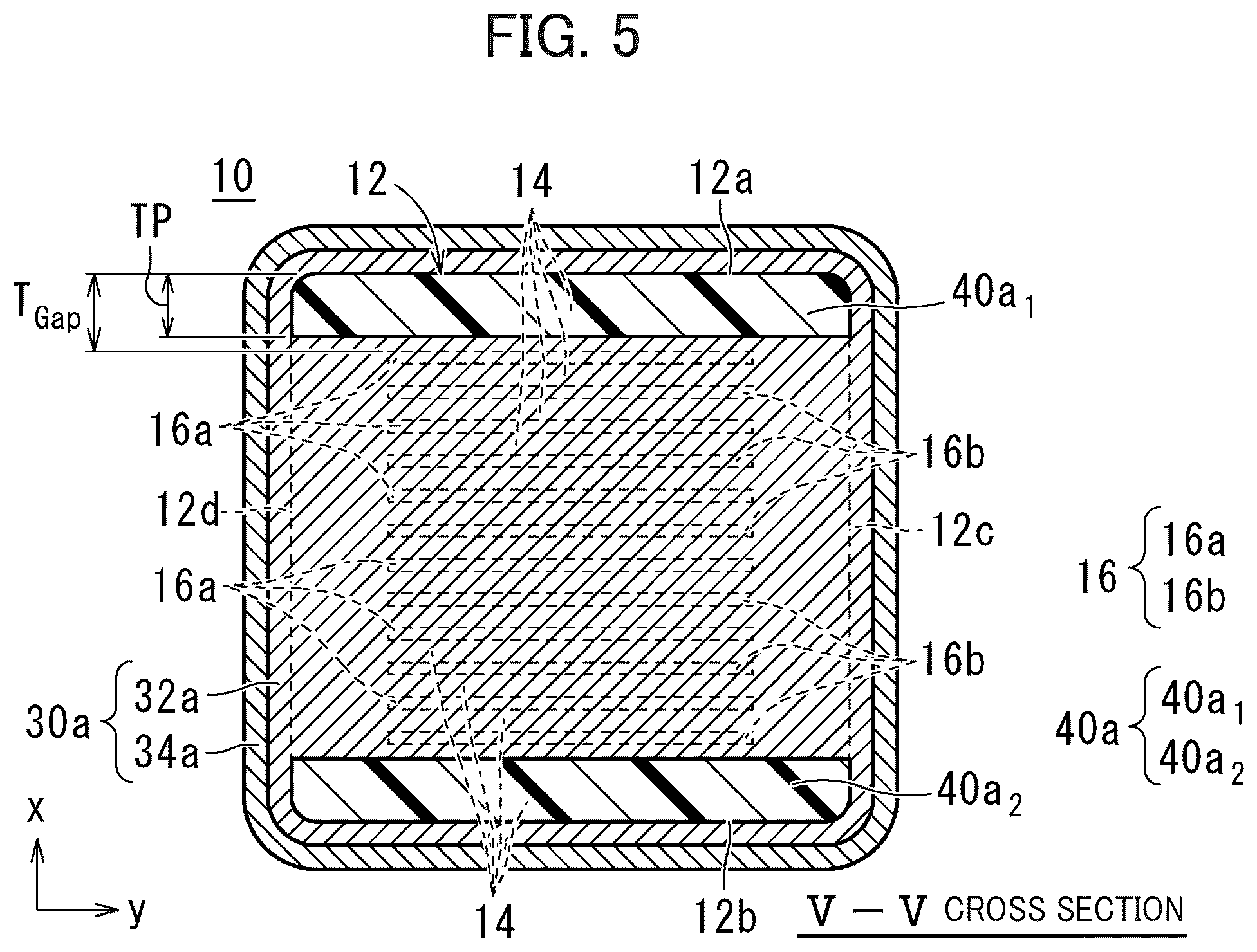Patent US12308176 Figure 5 – Multilayer ceramic capacitor