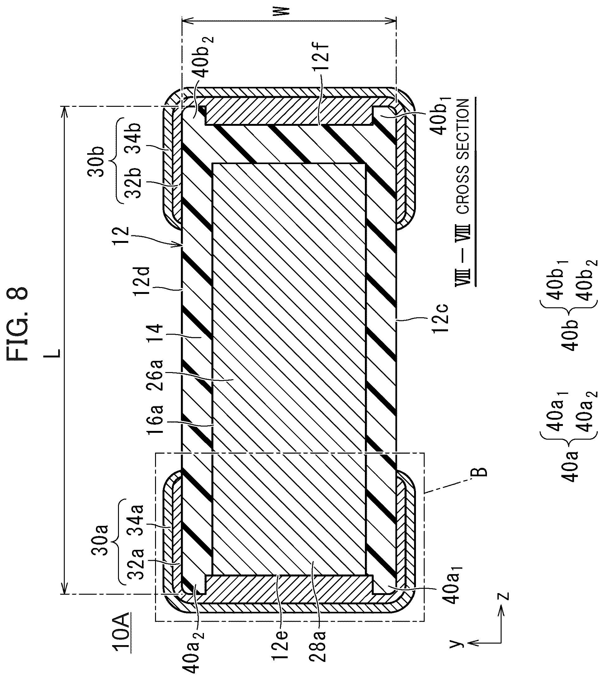 Patent US12308176 Figure 8 – Multilayer ceramic capacitor