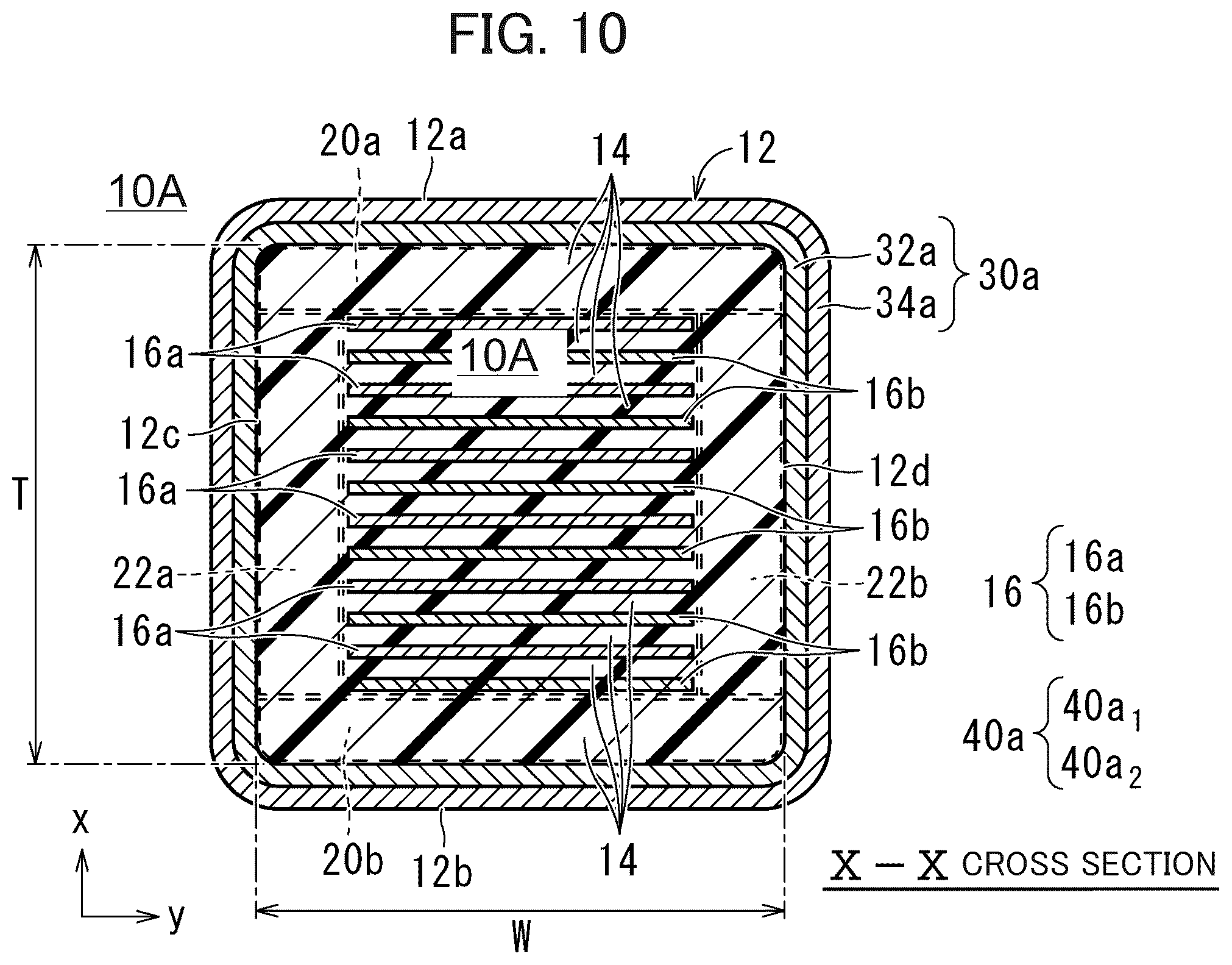 Patent US12308176 Figure 10 – Multilayer ceramic capacitor