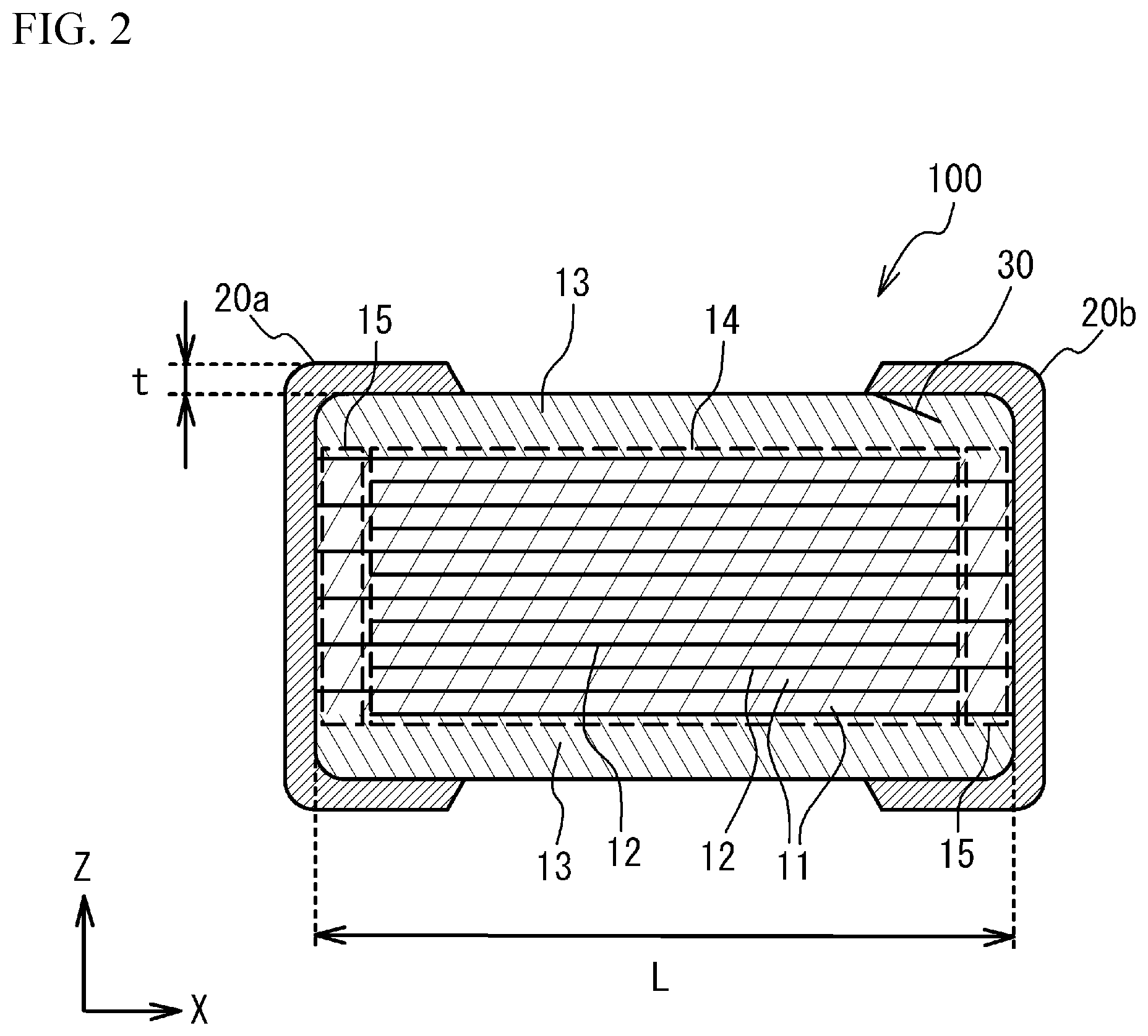 Patent US12308178 Figure 2 – Multilayer ceramic electronic device and manufacturing method of the same