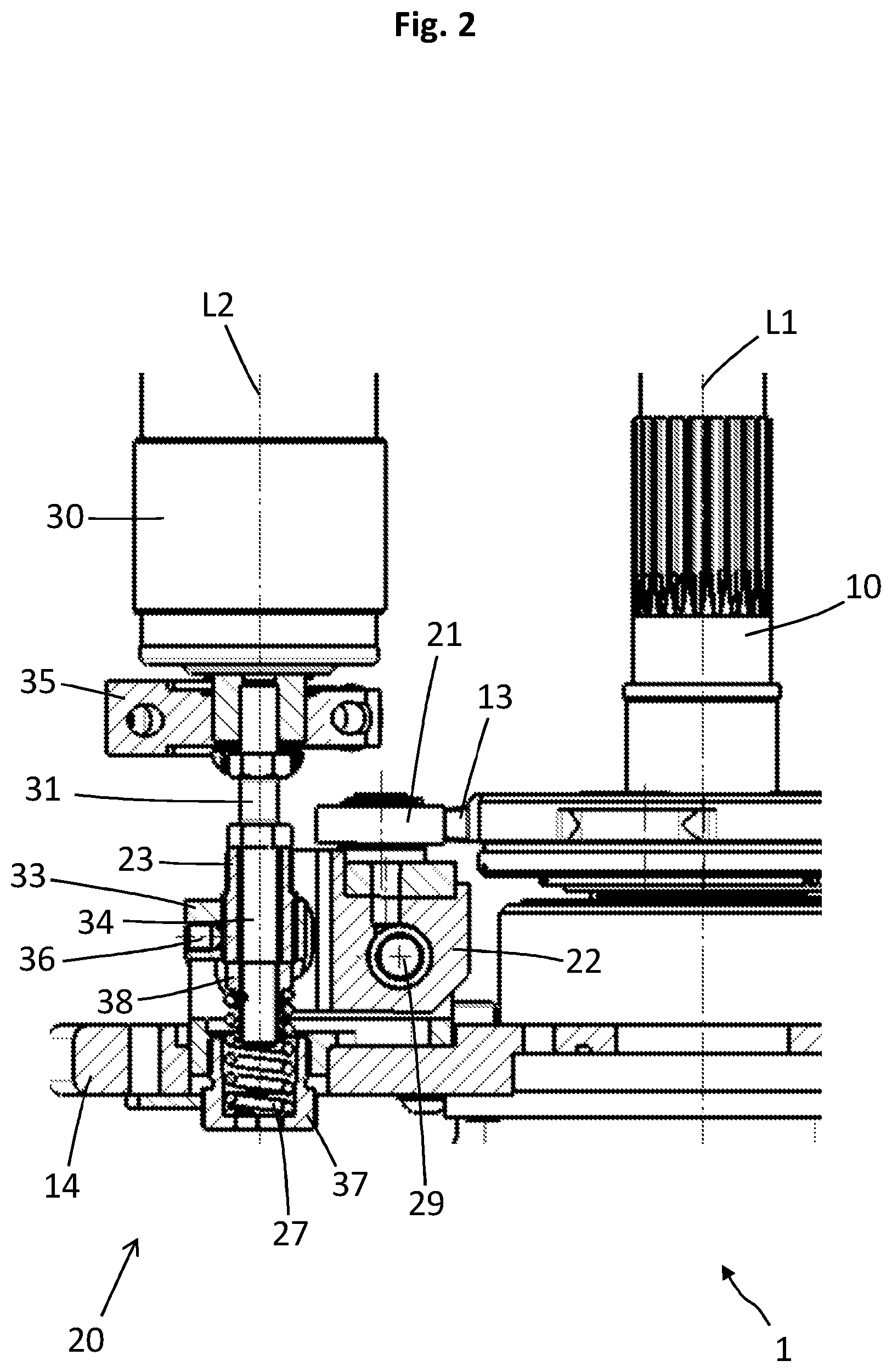 Patent US12308187 Figure 2 – System for controlling a vacuum interrupter for a power diverter switch, a power diverter switch and an on-load tap changer