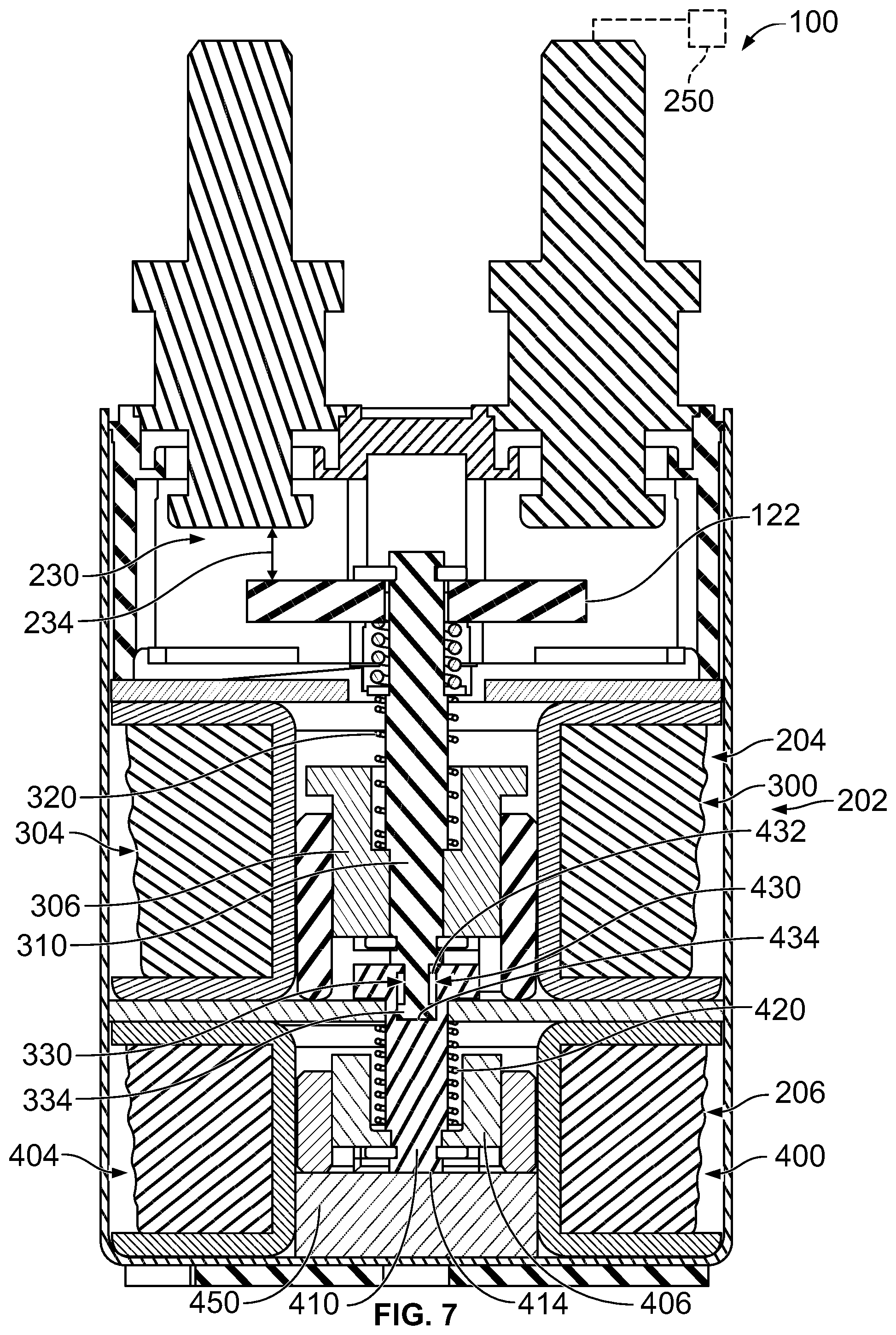Patent US12308190 Figure 5 – Contactor with multi-gap actuator