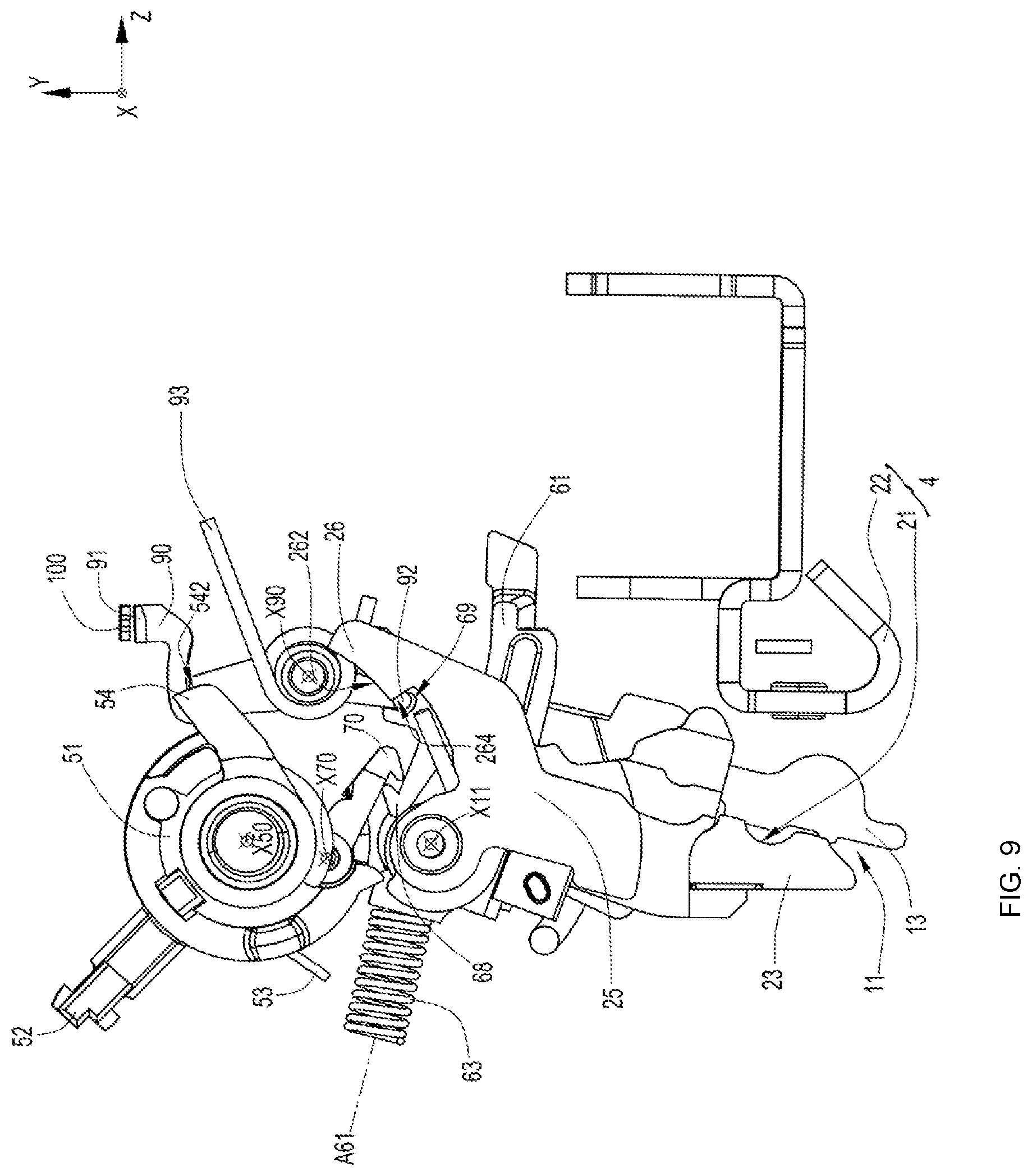 Patent US12308193 Figure 9 – Resetting RCD mechanism by the handle