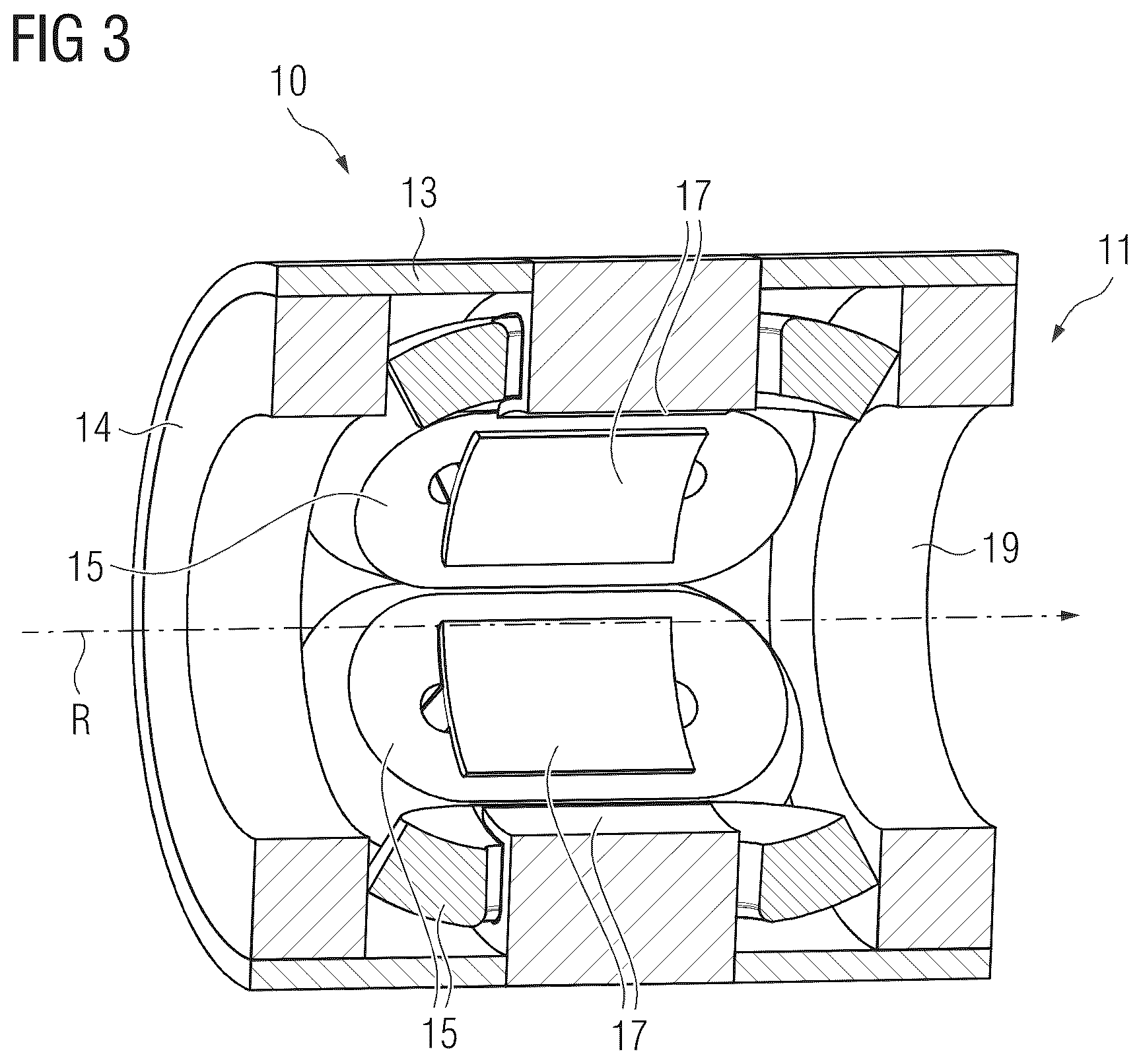 Patent US12308201 Figure 3 – Brushless drive system for a rotary anode arrangement of an x-ray tube
