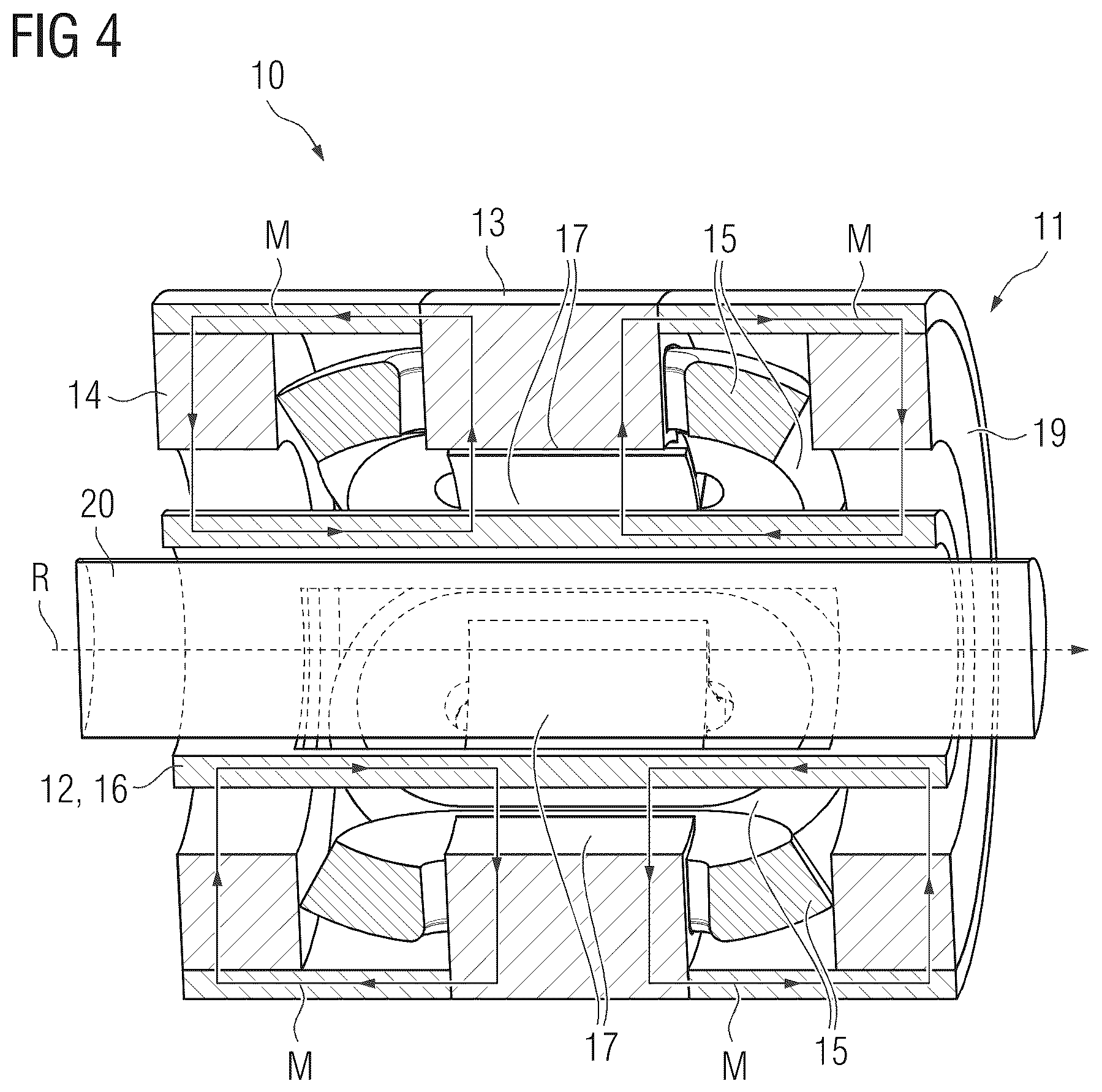 Patent US12308201 Figure 4 – Brushless drive system for a rotary anode arrangement of an x-ray tube