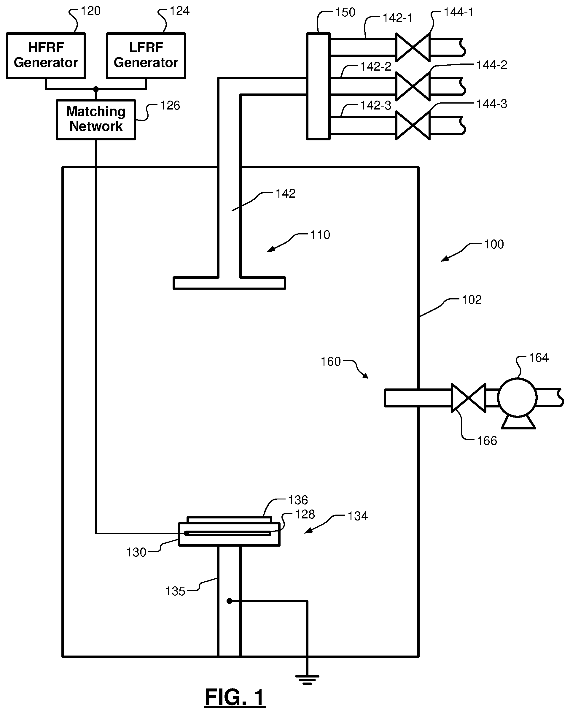 Patent US12308216 — Mechanical suppression of parasitic plasma in substrate processing chamber — Figure 1