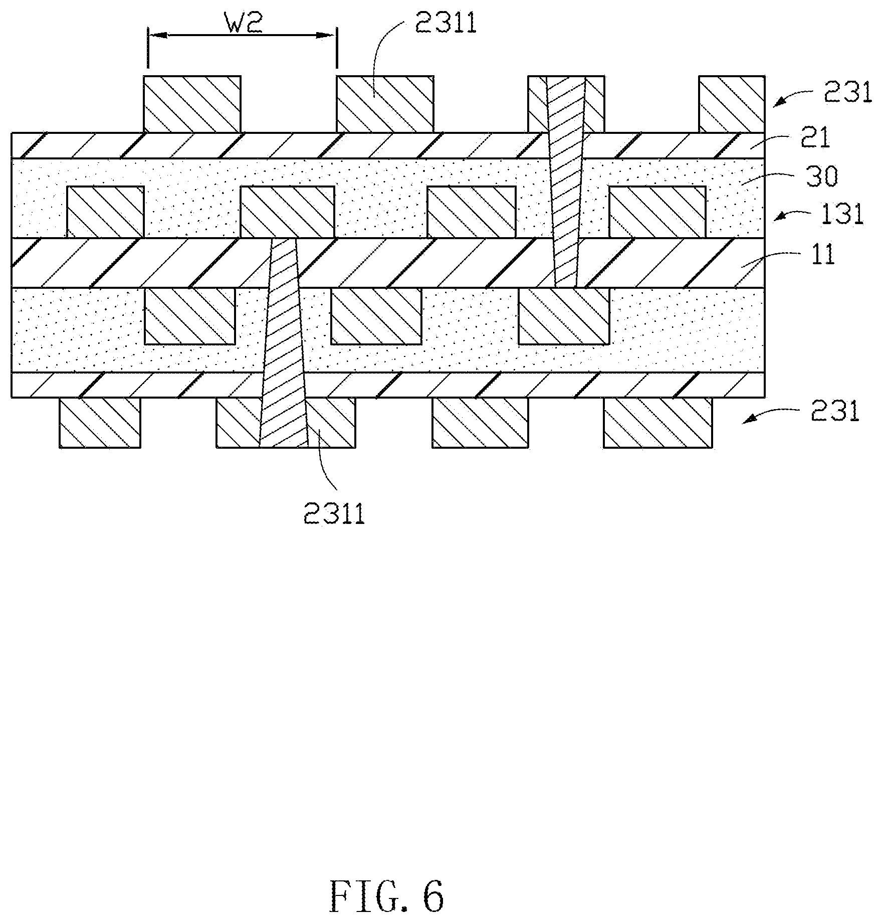 Patent US12308252 Figure 6 – Interposer, manufacturing method therefor, and circuit board assembly