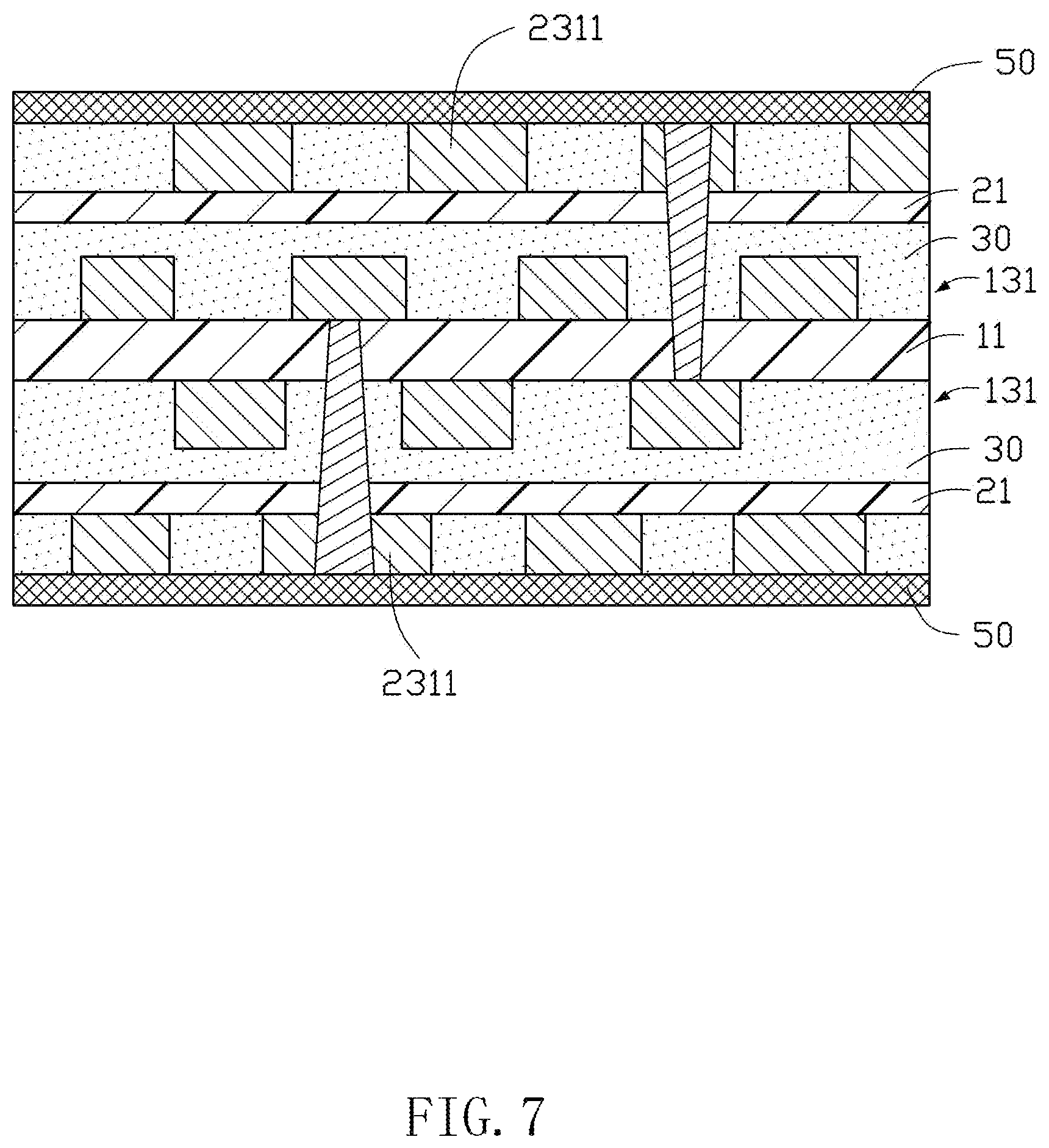 Patent US12308252 Figure 7 – Interposer, manufacturing method therefor, and circuit board assembly
