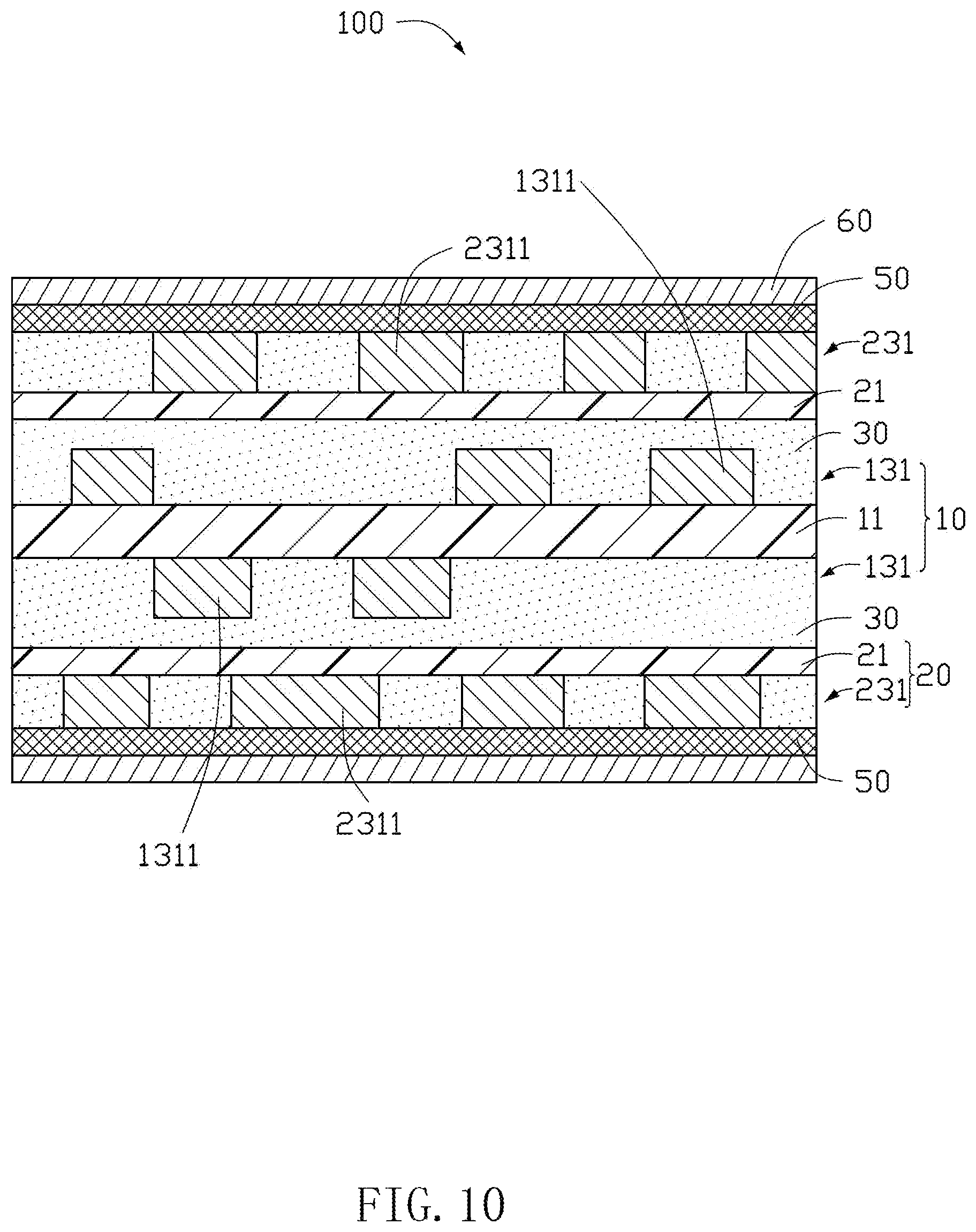 Patent US12308252 Figure 10 – Interposer, manufacturing method therefor, and circuit board assembly
