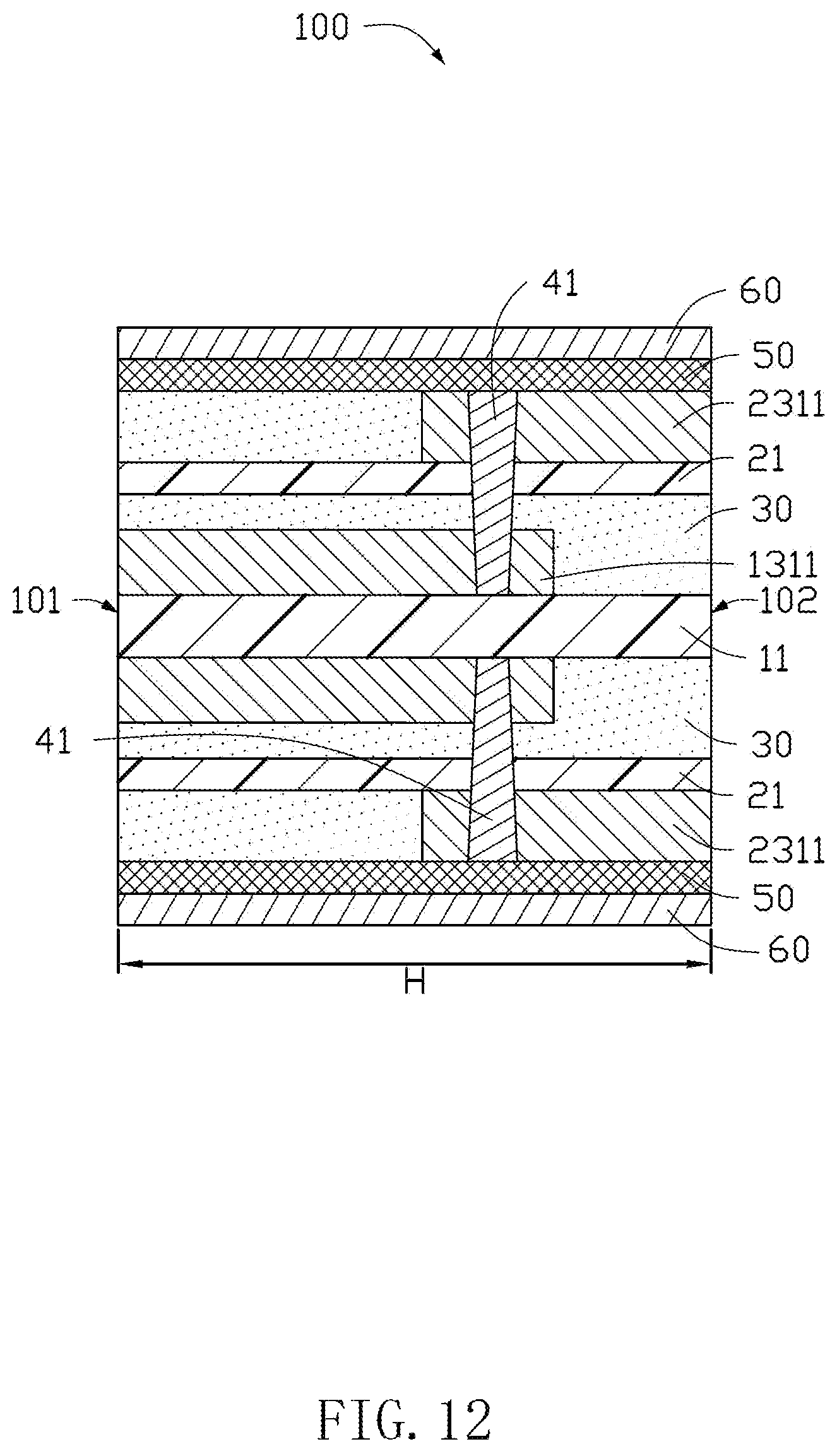 Patent US12308252 Figure 12 – Interposer, manufacturing method therefor, and circuit board assembly