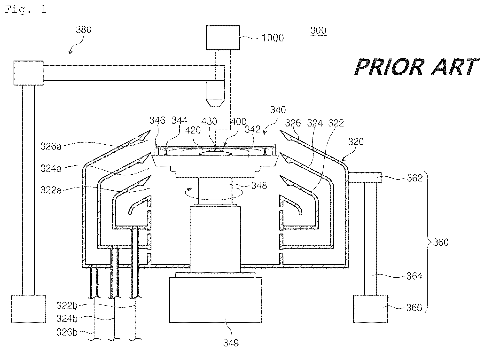 Patent US12308256 — Substrate treatment apparatus having bowl assembly — Figure 1