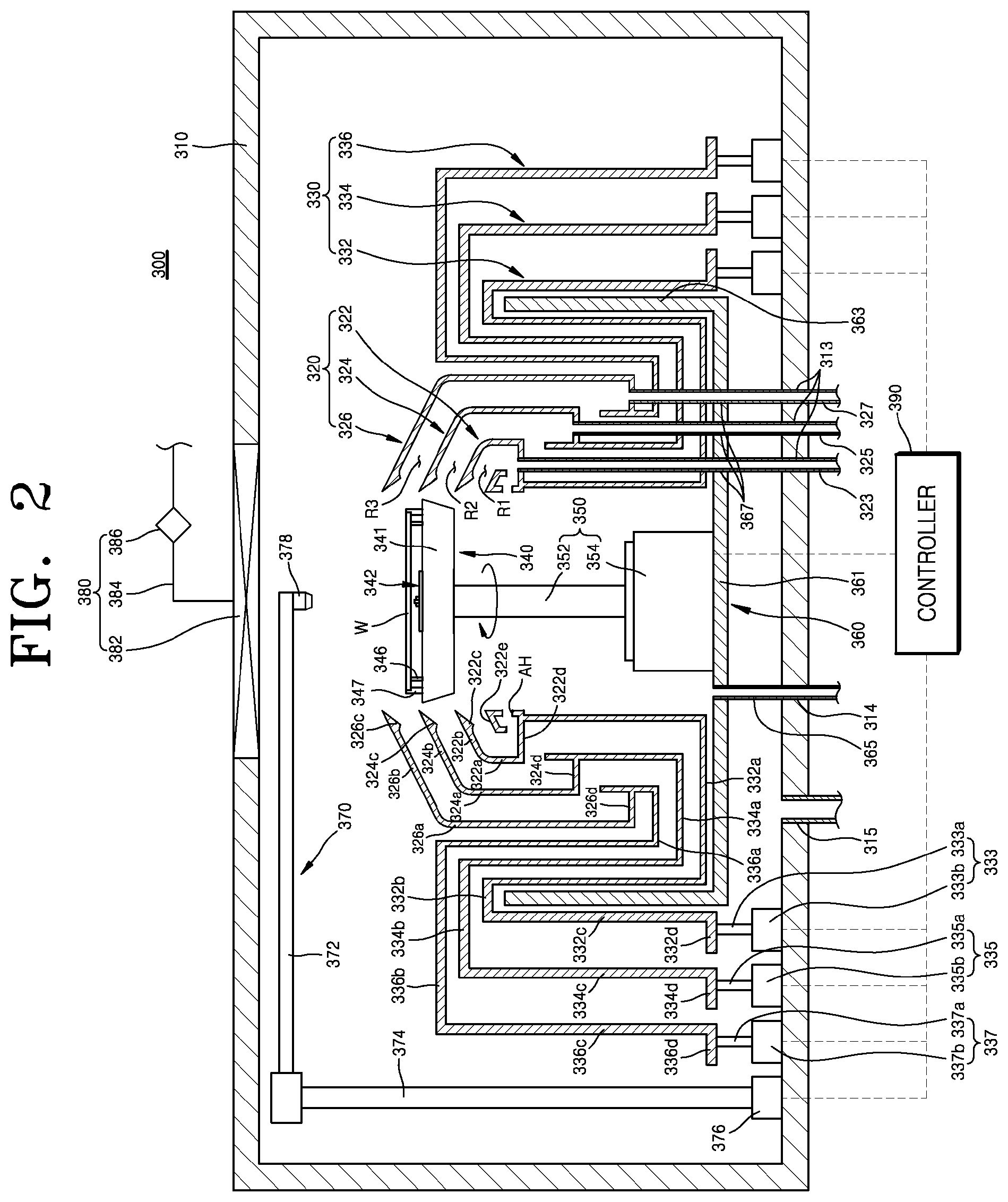 Patent US12308257 Figure 2 – Wafer treatment apparatus and method for reducing scattering of treatment liquid