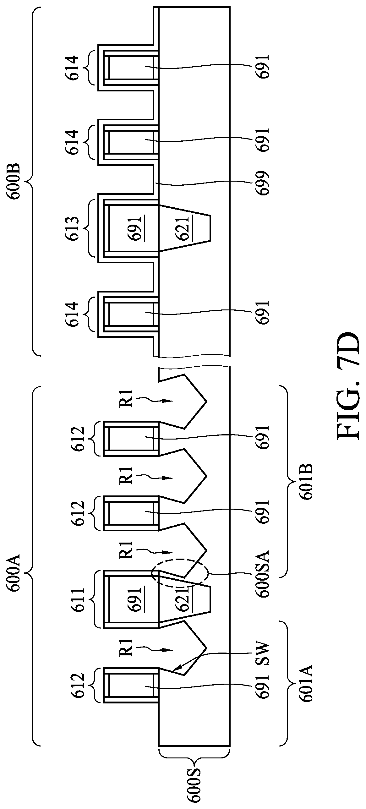 Patent US12308279 Figure 12 – Semiconductor device including an isolation region having an edge being covered and manufacturing method for the same