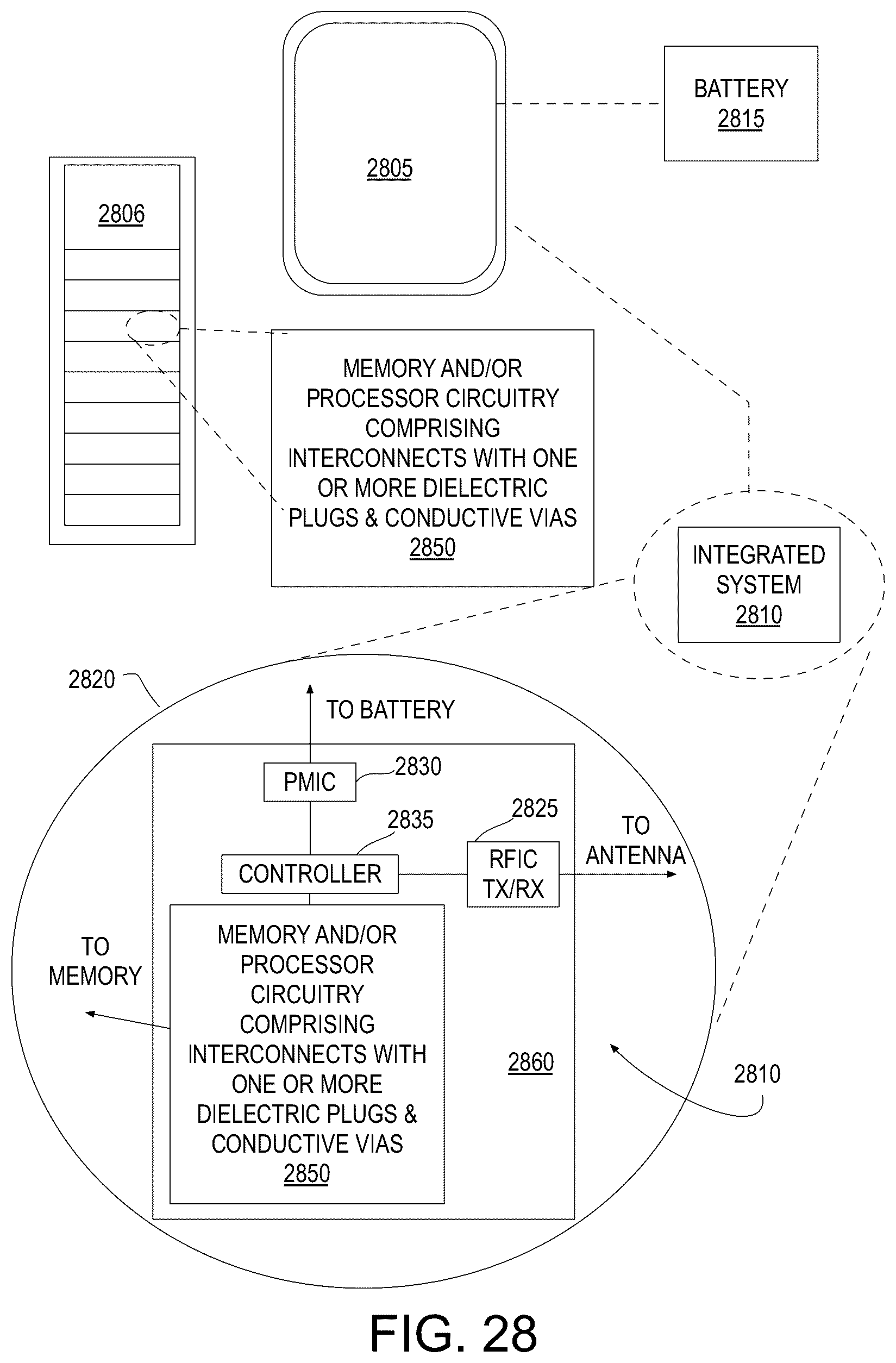 Patent US12308284 Figure 17 – Plug and trench architectures for integrated circuits and methods of manufacture