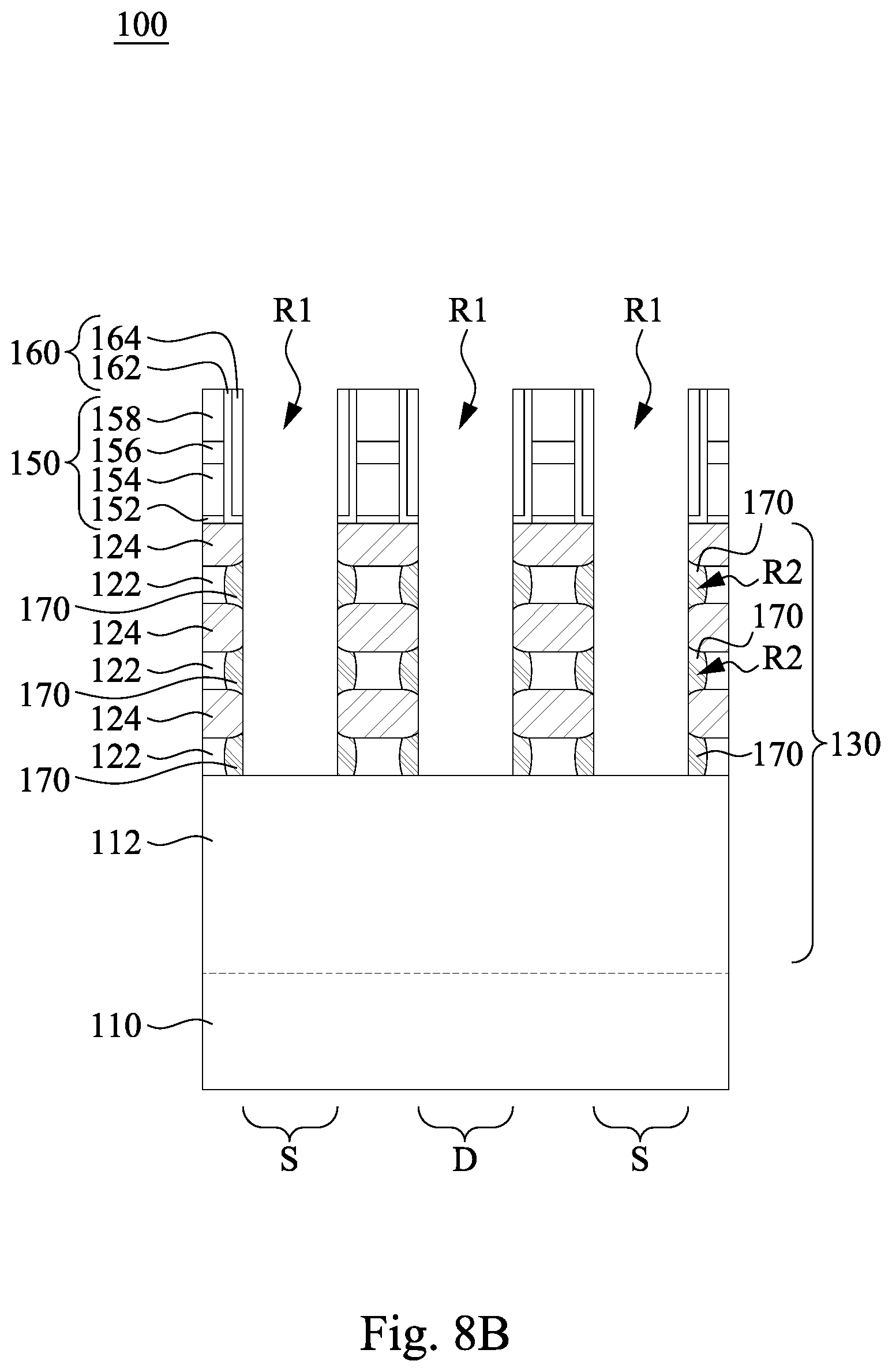 Patent US12308287 Figure 14 – Integrated circuit structure with backside dielectric layer having air gap