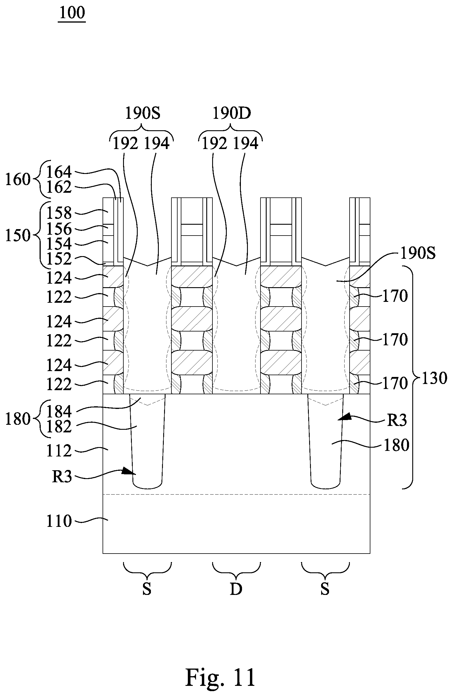 Patent US12308287 Figure 17 – Integrated circuit structure with backside dielectric layer having air gap
