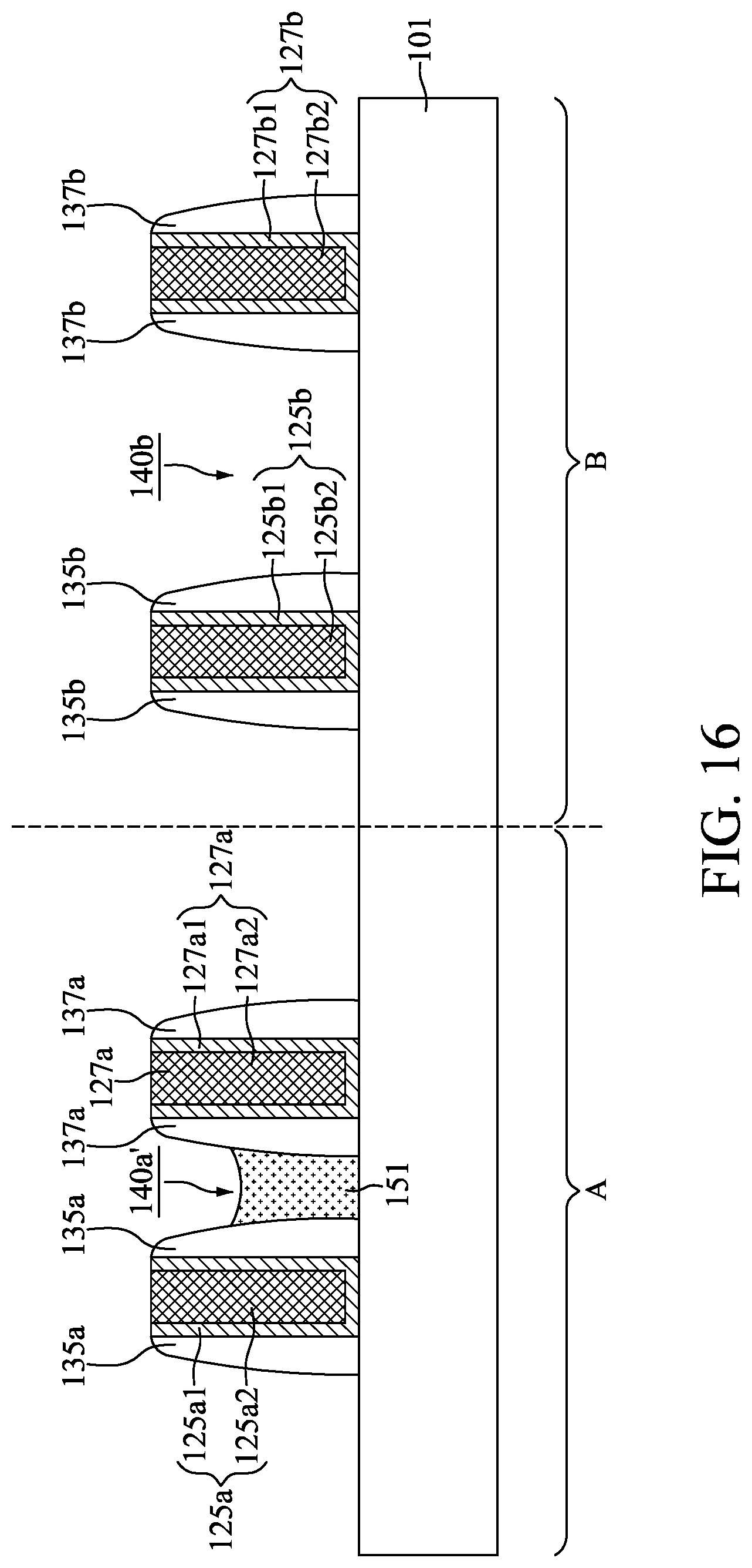 Patent US12308288 Figure 16 – Semiconductor device with composite conductive features and method for preparing the same