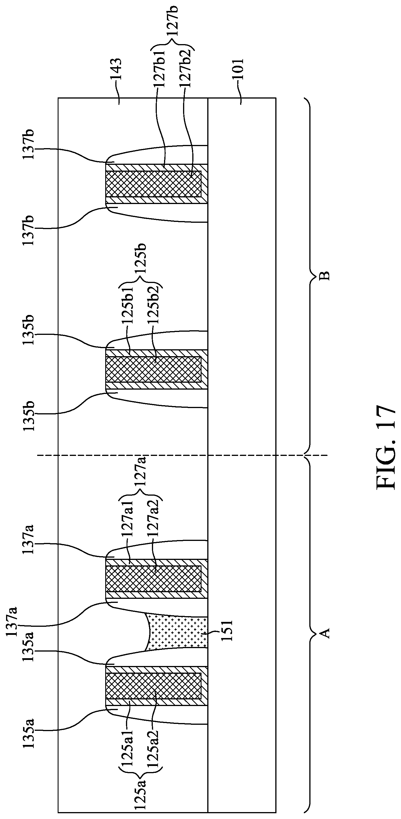 Patent US12308288 Figure 17 – Semiconductor device with composite conductive features and method for preparing the same