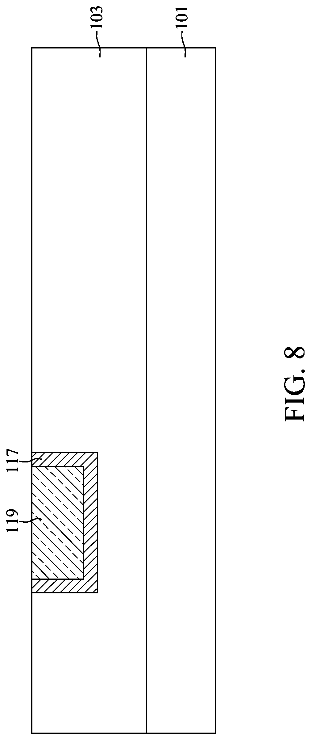 Patent US12308291 Figure 8 – Method for preparing semiconductor device structure with barrier portion