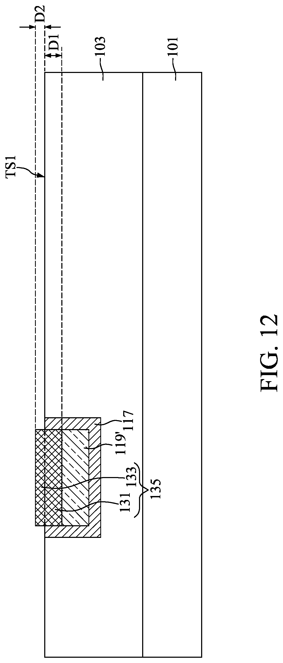 Patent US12308291 Figure 12 – Method for preparing semiconductor device structure with barrier portion