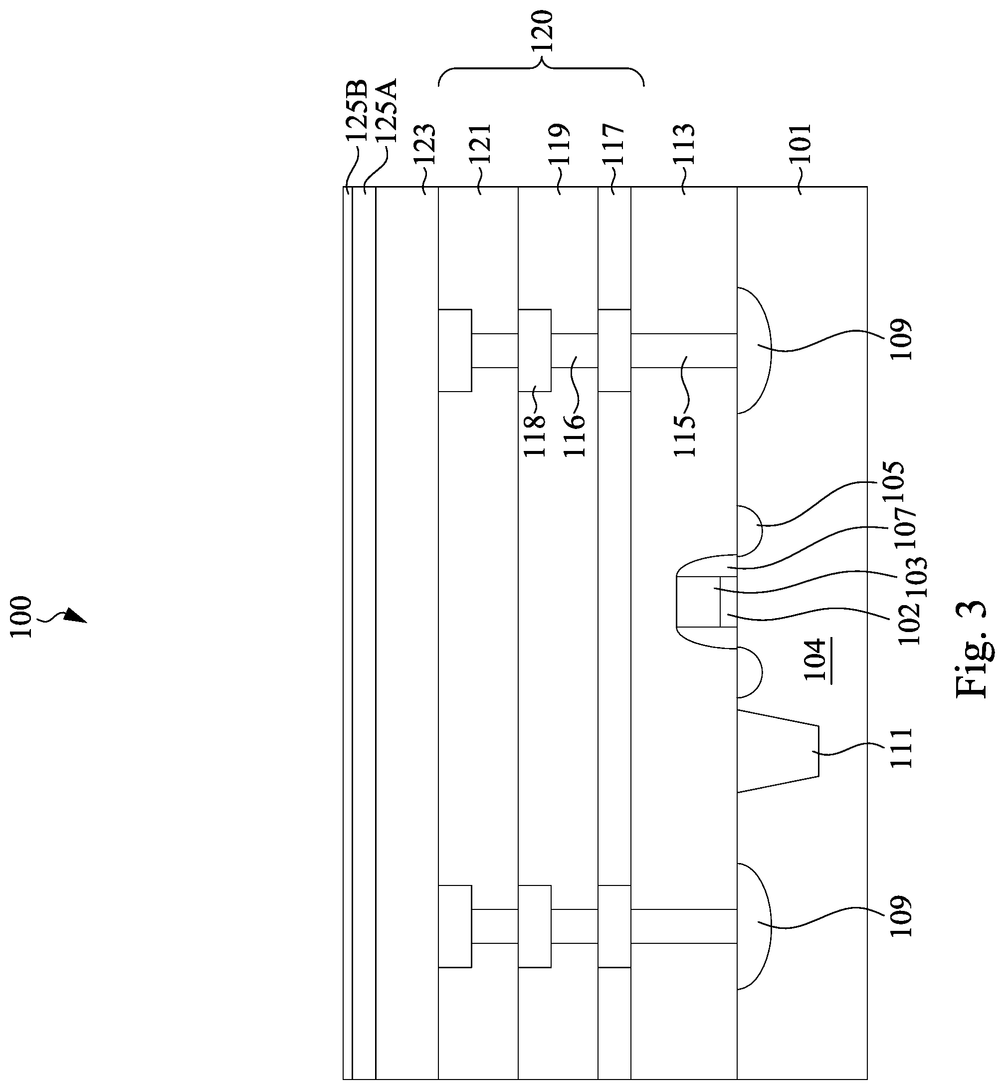 Patent US12308309 Figure 3 – Semiconductor device with integrated metal-insulator-metal capacitors