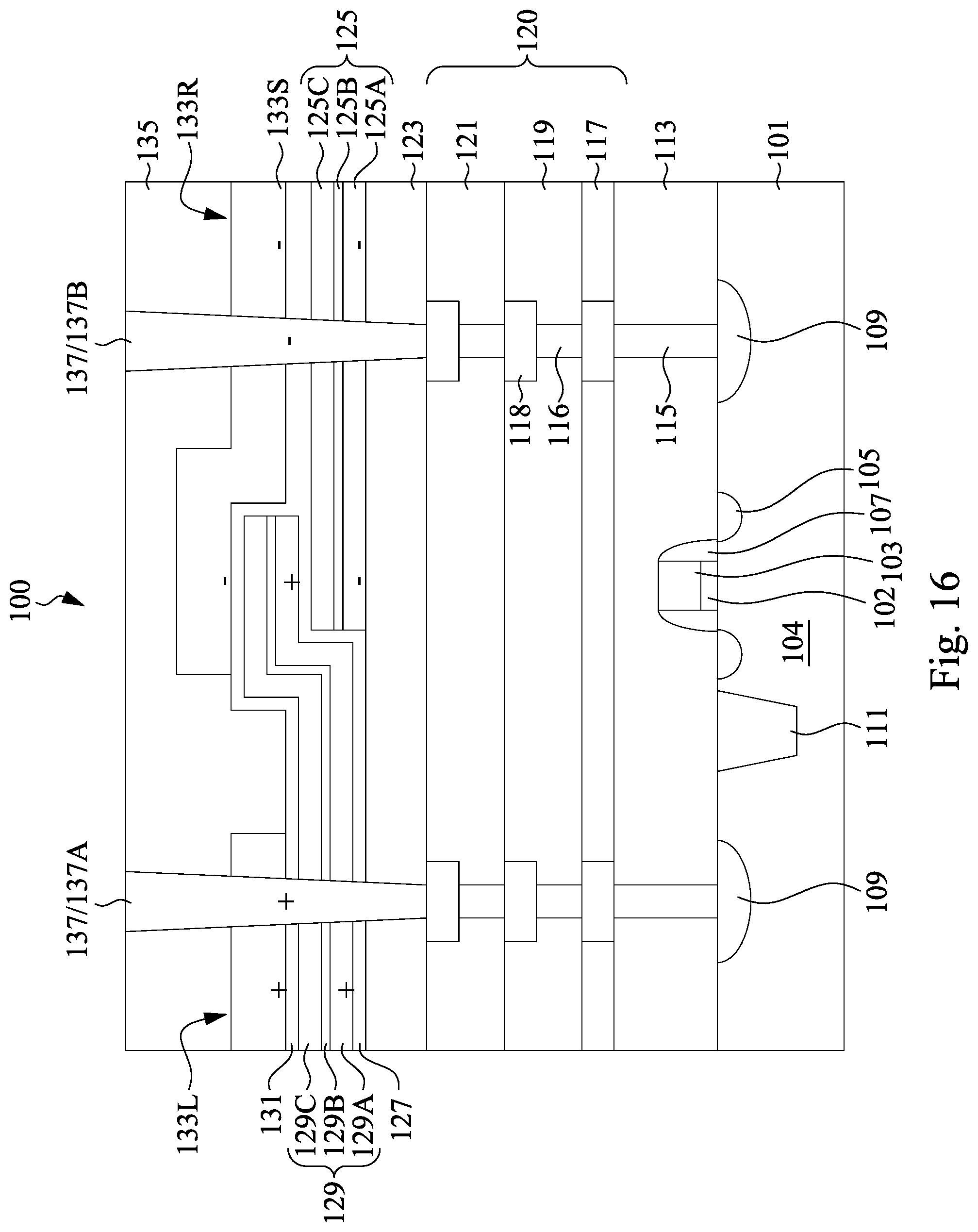 Patent US12308309 Figure 16 – Semiconductor device with integrated metal-insulator-metal capacitors
