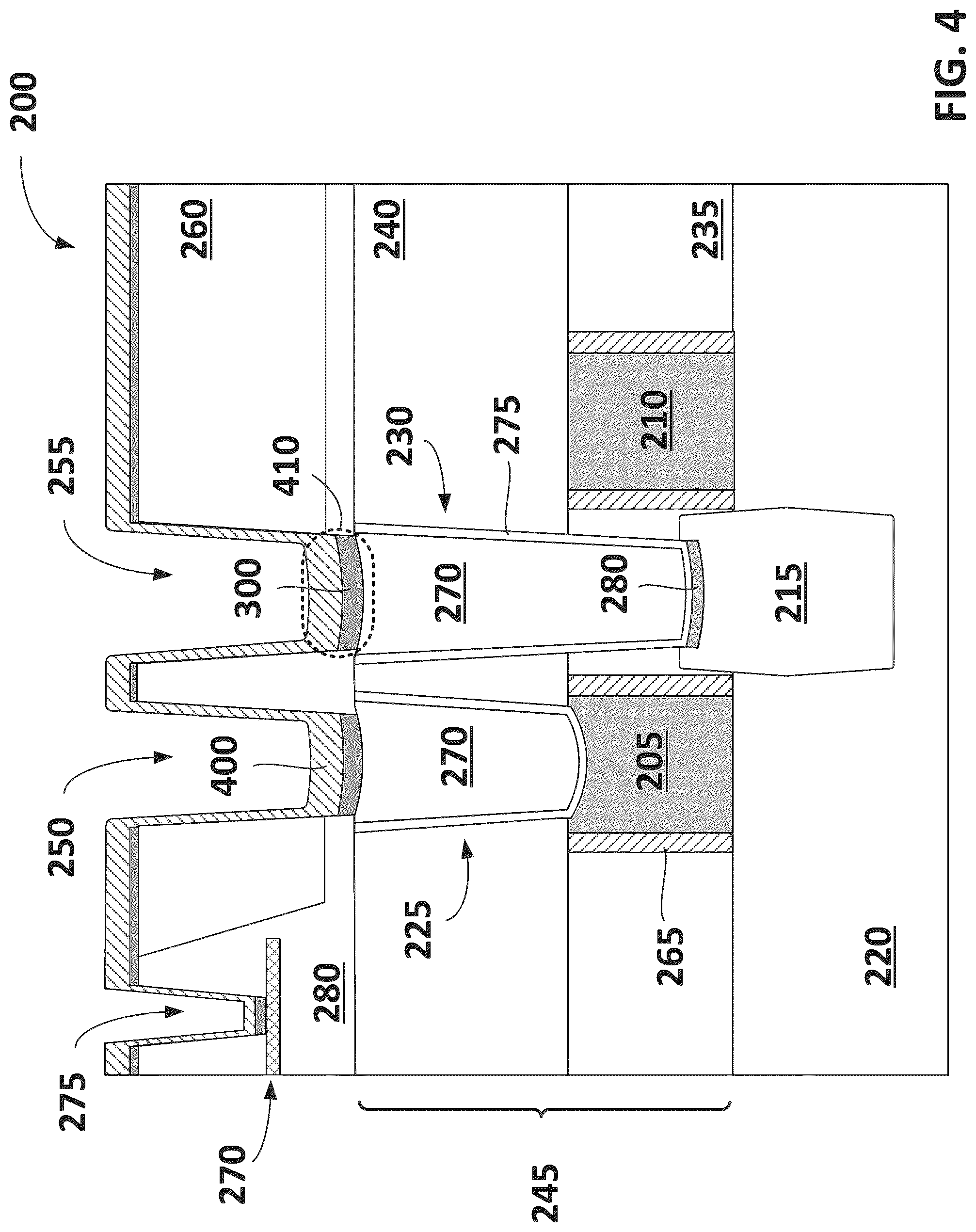 Patent US12308314 Figure 4 – Metal loss prevention in conductive structures