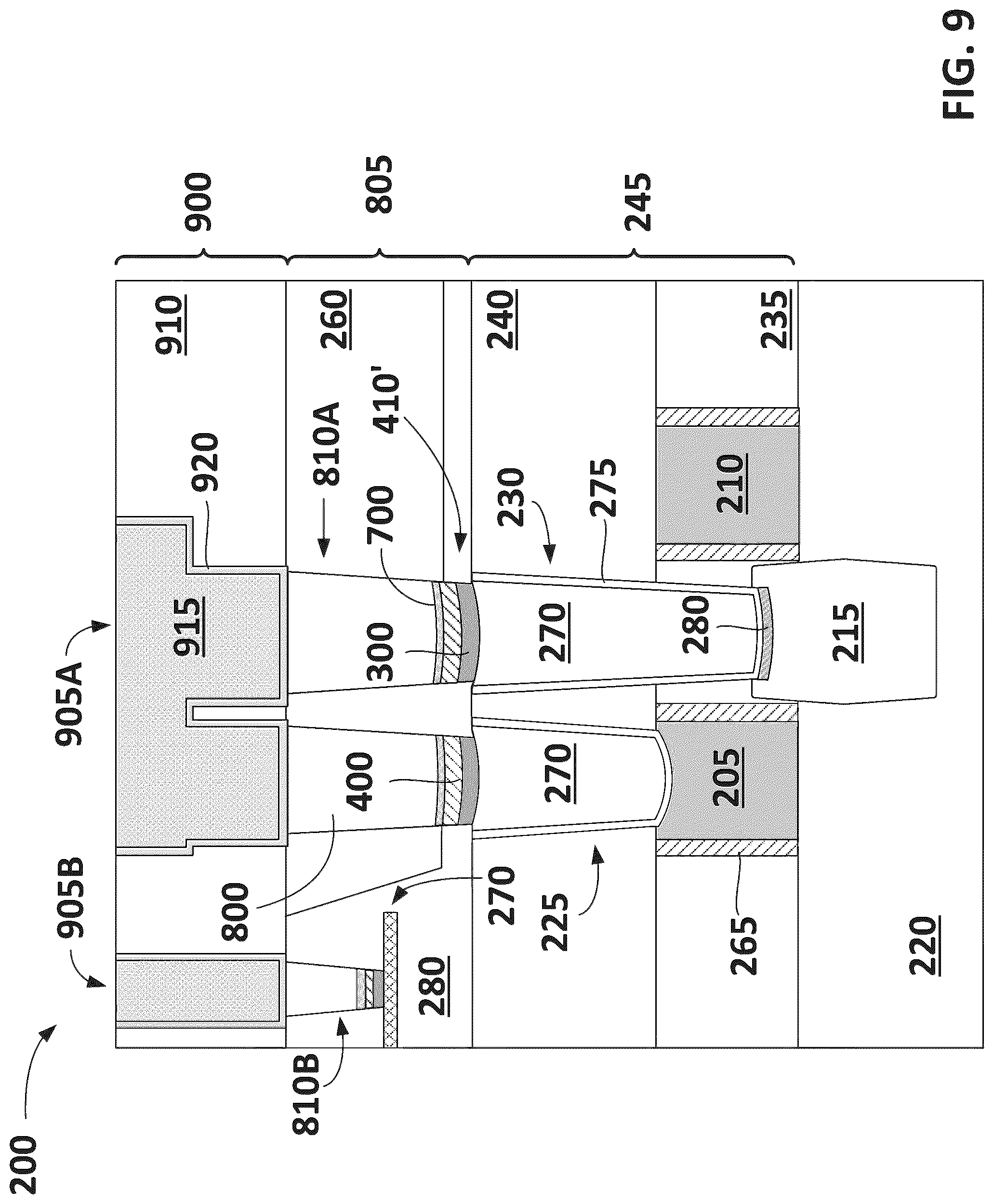 Patent US12308314 Figure 9 – Metal loss prevention in conductive structures