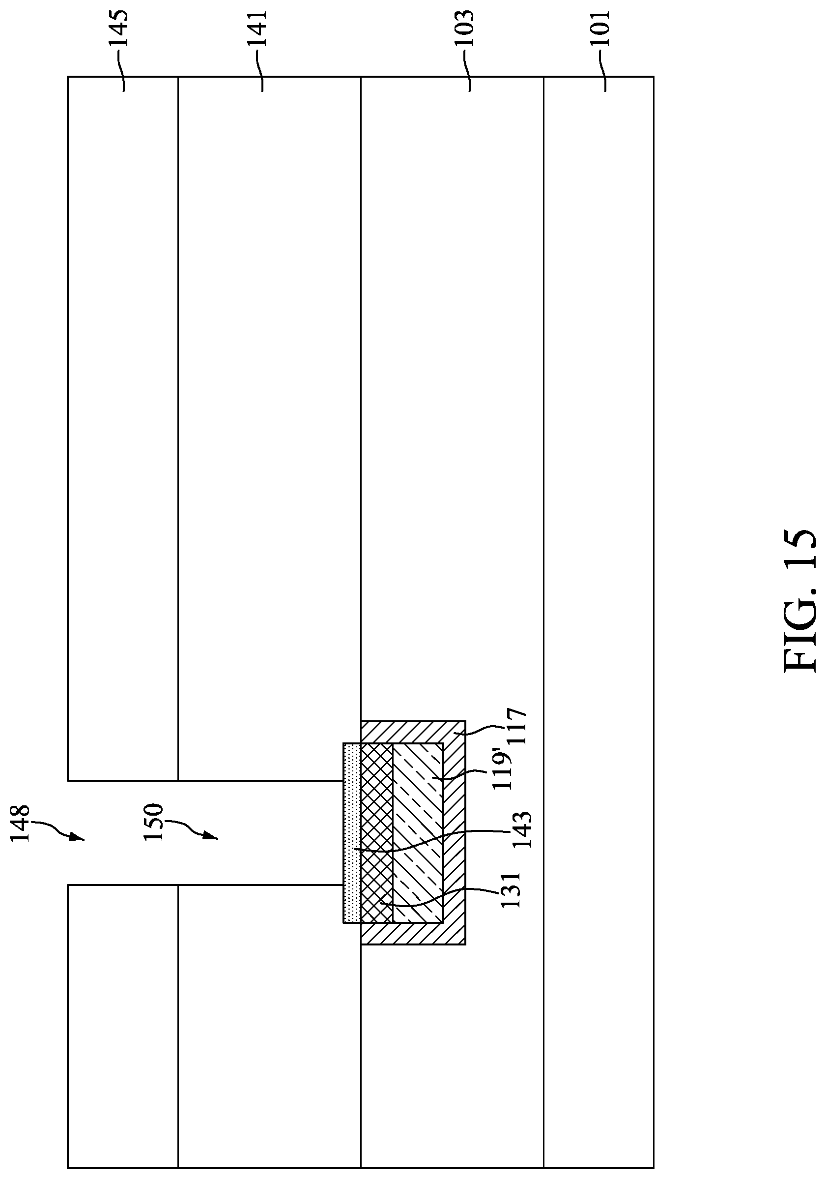 Patent US12308318 Figure 15 – Semiconductor device structure with barrier portion