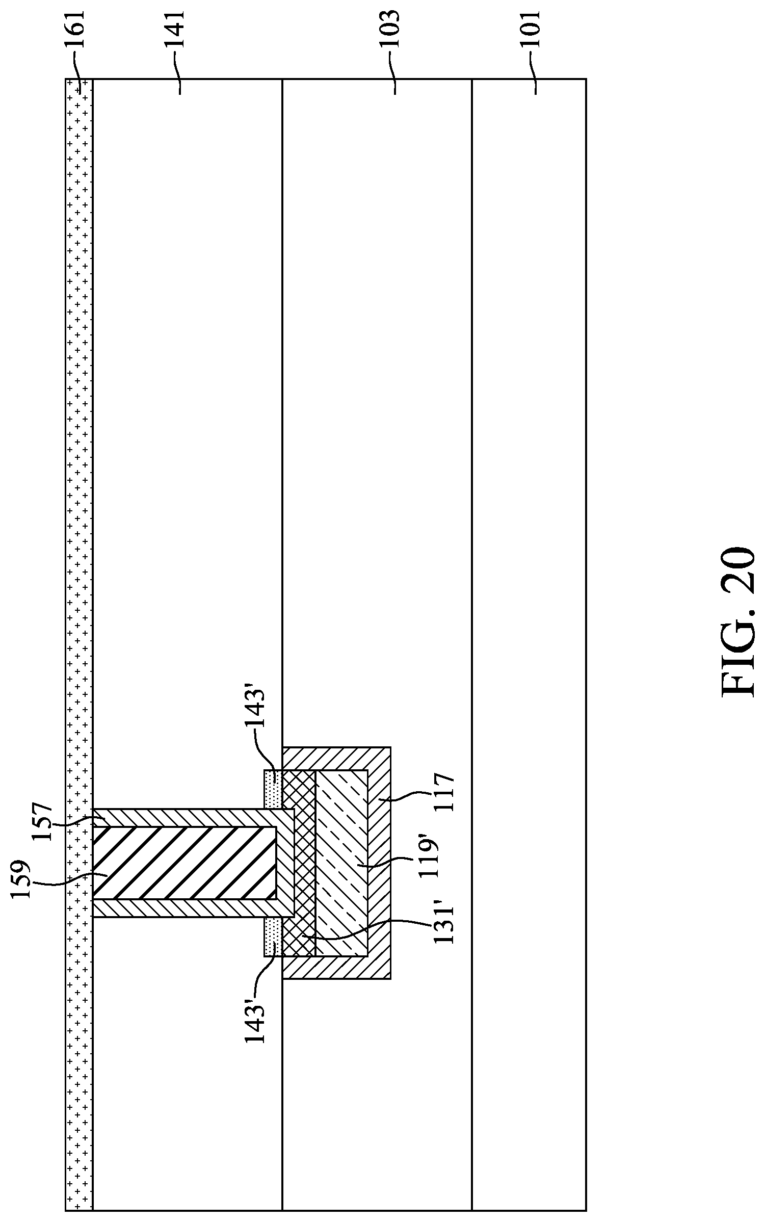 Patent US12308318 Figure 20 – Semiconductor device structure with barrier portion