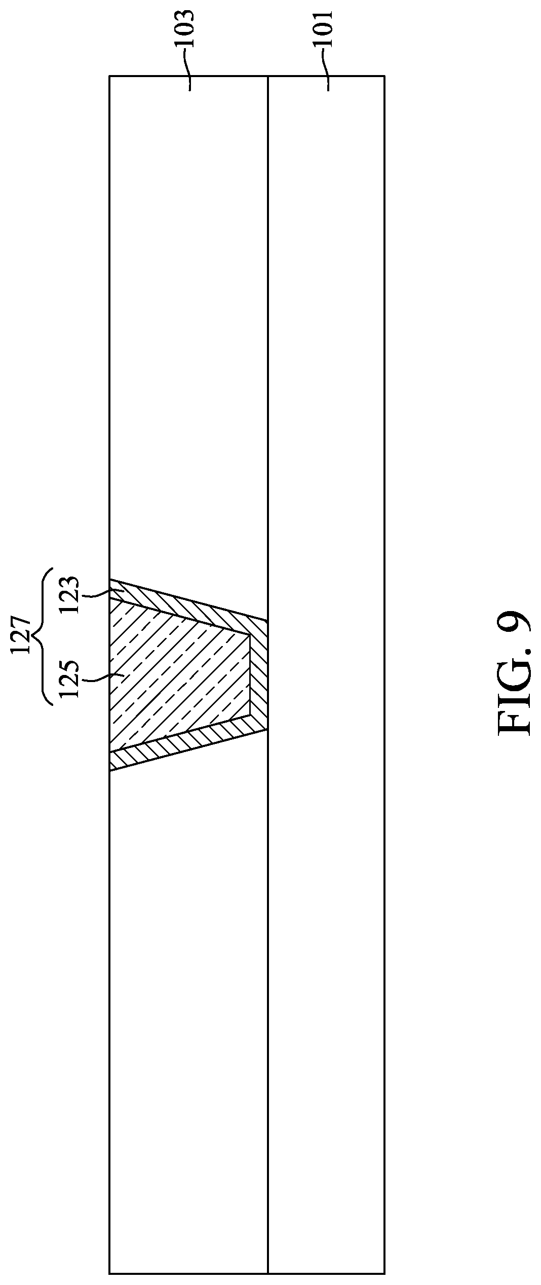 Patent US12308319 Figure 9 – Semiconductor device structure with fluorine-catching layer
