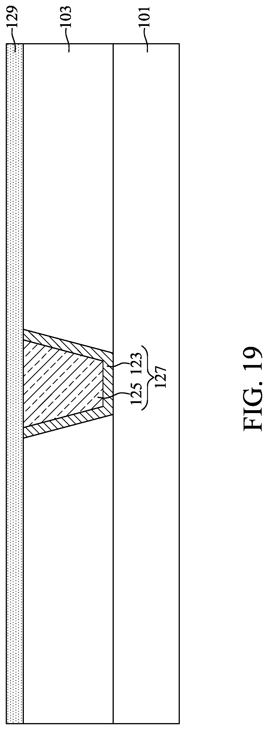 Patent US12308319 Figure 19 – Semiconductor device structure with fluorine-catching layer